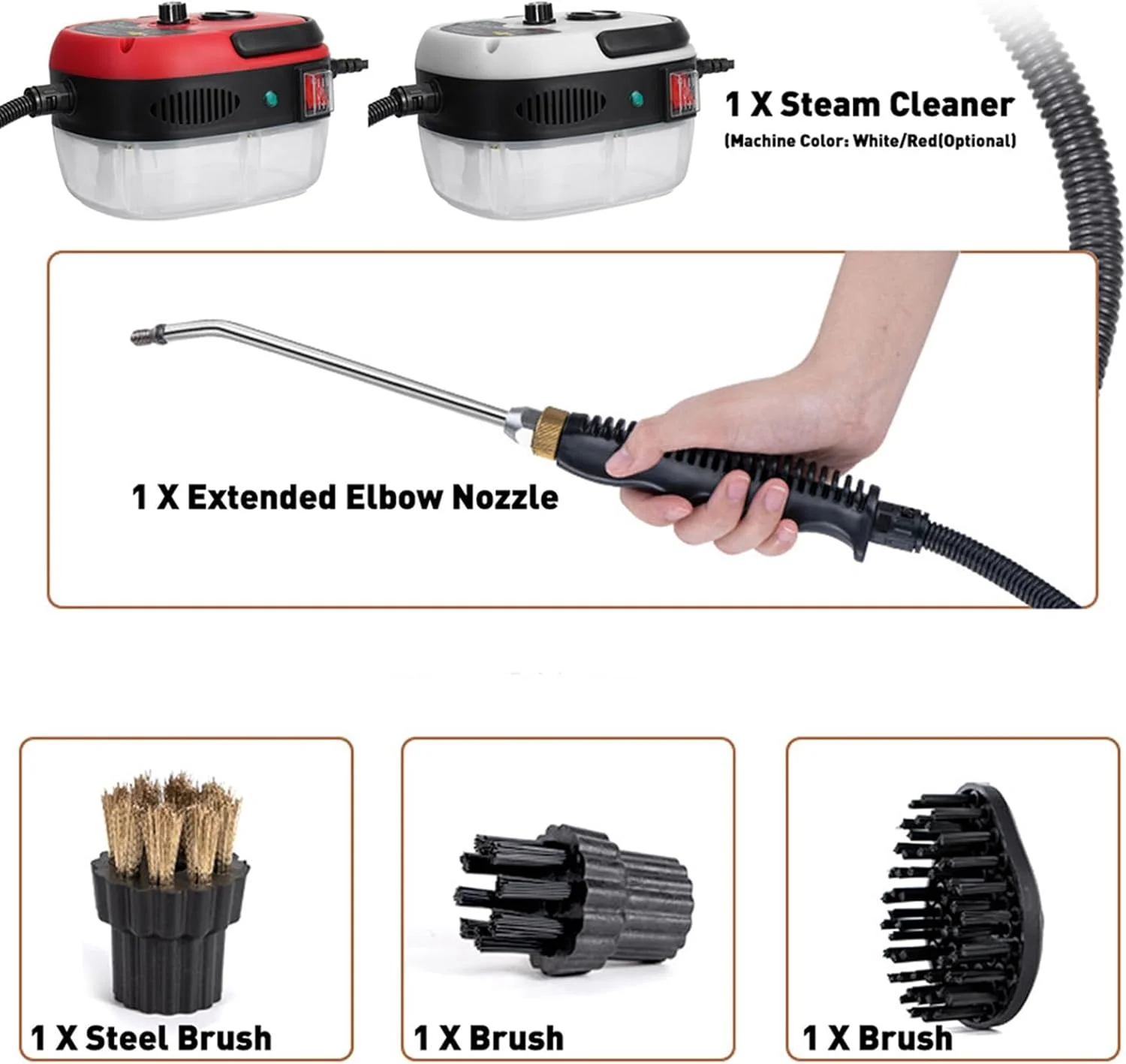 دستگاه بخارشوی چند منظوره 2500 واتی دستی با فشار بالا برای مصارف تجاری و خانگی - دستگاه تمیز کننده بخار قابل حمل با درجه حرارت بالا دستگاه بخارشوی چند منظوره 2500 واتی دستی با فشار بالا برای مصارف تجاری و خانگی - دستگاه تمیز کننده بخار قابل حمل با درجه حرارت بالا