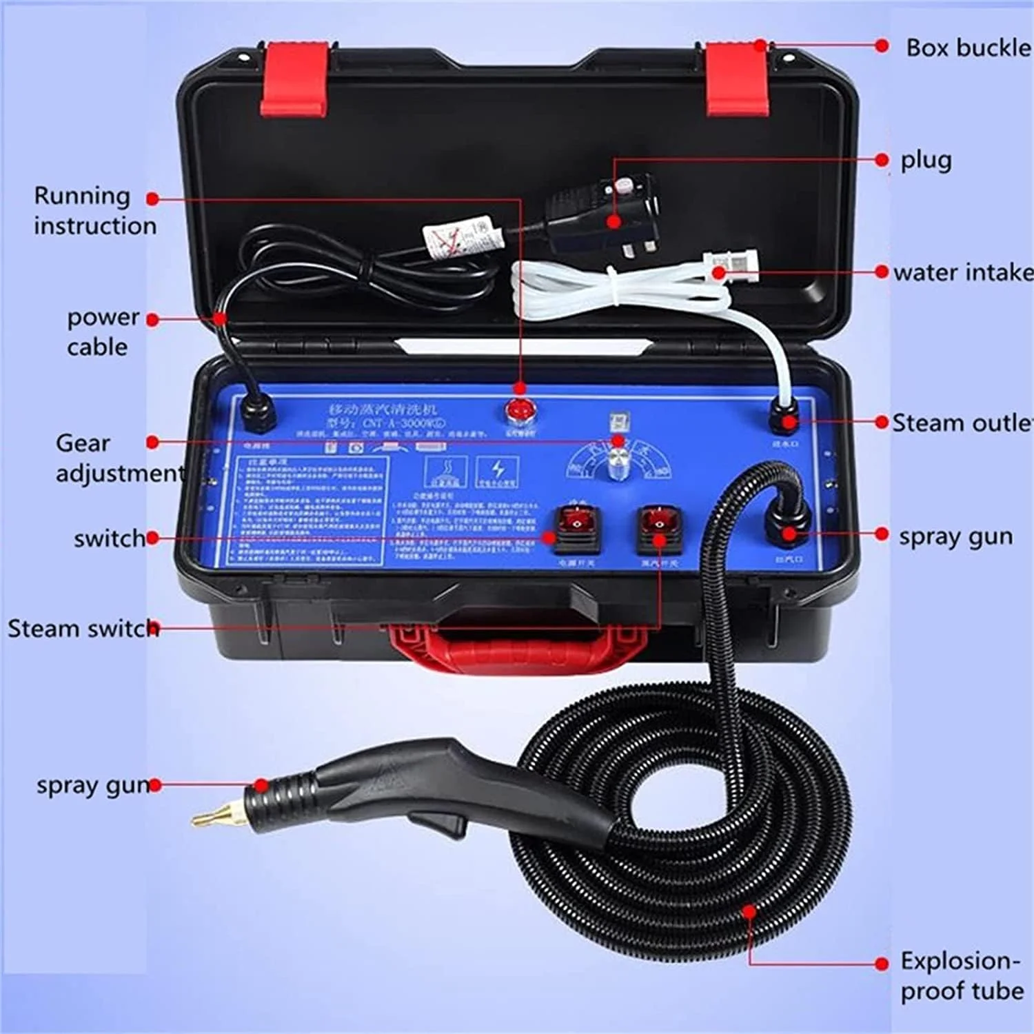 بخارشوی دستی، بخار شوی قابل حمل با دمای بالا برای مصارف خانگی، تمیز کردن موتور، طراحی بدون مخزن، مناسب برای جزئیات خودرو بخارشوی دستی، بخار شوی قابل حمل با دمای بالا برای مصارف خانگی، تمیز کردن موتور، طراحی بدون مخزن، مناسب برای جزئیات خودرو