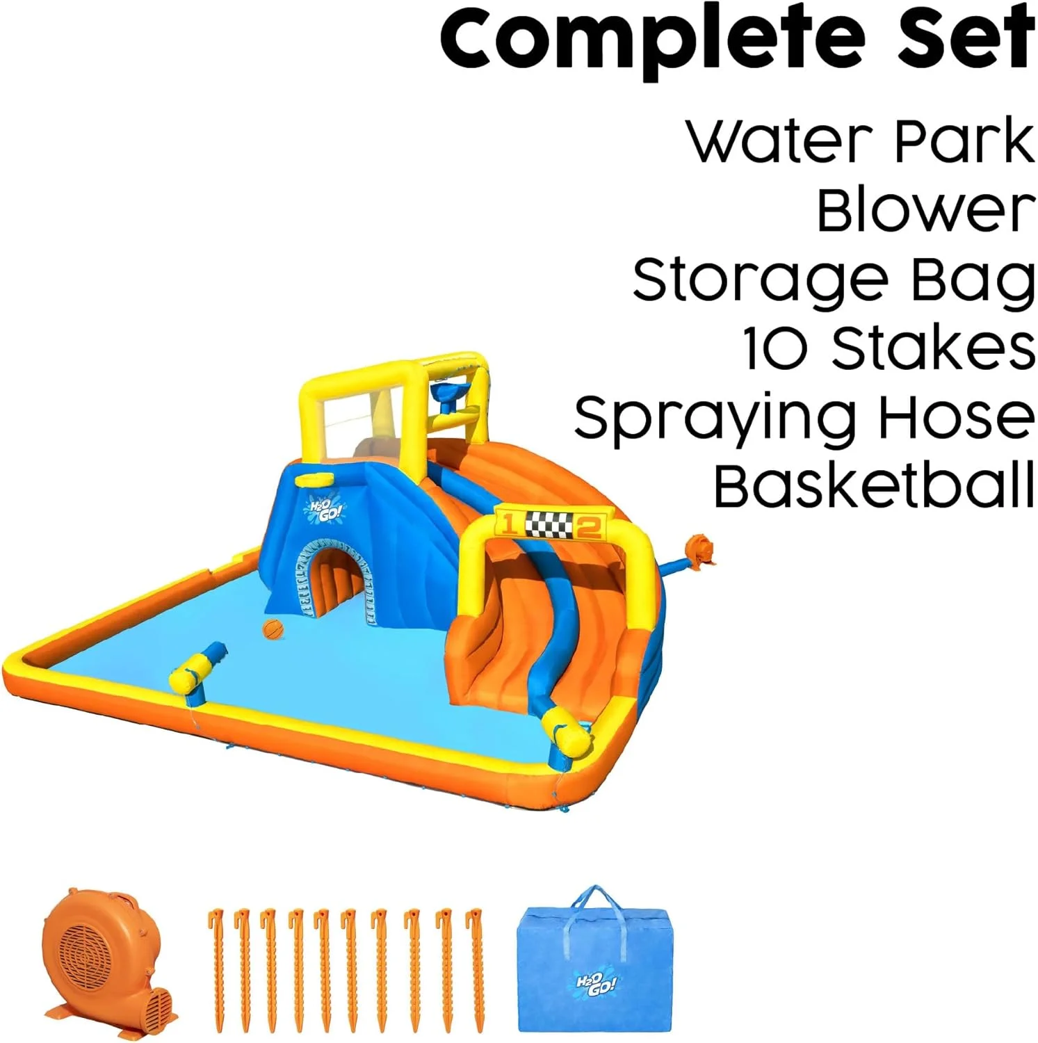 پارک آبی بزرگ سوپر اسپیدوی بست وی مدل H2Ogo! با ابعاد 5.51 در 5.02 در 2.65 متر پارک آبی بزرگ سوپر اسپیدوی بست وی مدل H2Ogo! با ابعاد 5.51 در 5.02 در 2.65 متر