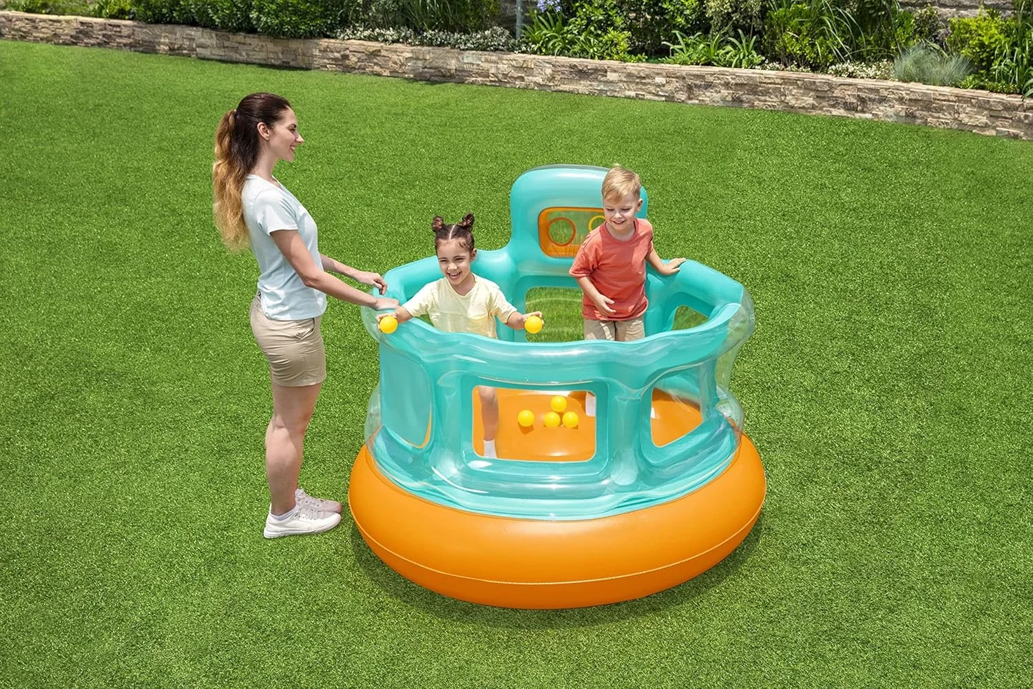 جامپینگ بادی بست وی مدل Up In & Over Hops 'N Hoops ابعاد ۱۵۲X۱۵۲X۱۱۷ جامپینگ بادی بست وی مدل Up In & Over Hops 'N Hoops ابعاد ۱۵۲X۱۵۲X۱۱۷