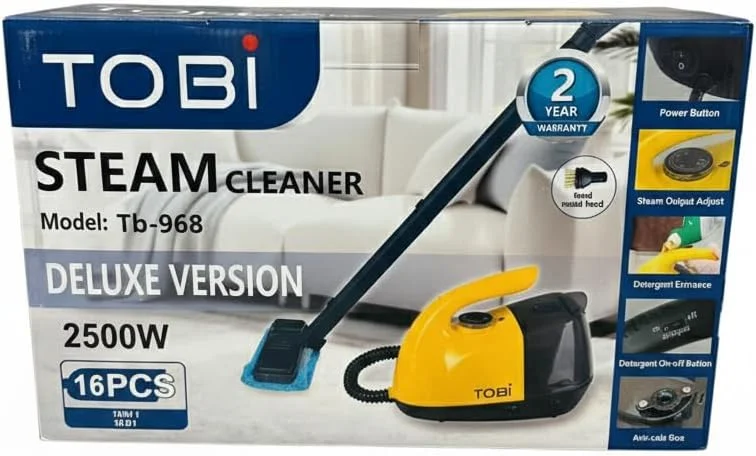 بخارشوی دستی قابل حمل TB-968 نسخه دلوکس 2500 وات، دستگاه تمیز کننده فشار قوی با دمای بالا به همراه 16 لوازم جانبی برای آشپزخانه، مبل، حمام، خودرو و پنجره، بخارشوی چند منظوره بخارشوی دستی قابل حمل TB-968 نسخه دلوکس 2500 وات، دستگاه تمیز کننده فشار قوی با دمای بالا به همراه 16 لوازم جانبی برای آشپزخانه، مبل، حمام، خودرو و پنجره، بخارشوی چند منظوره