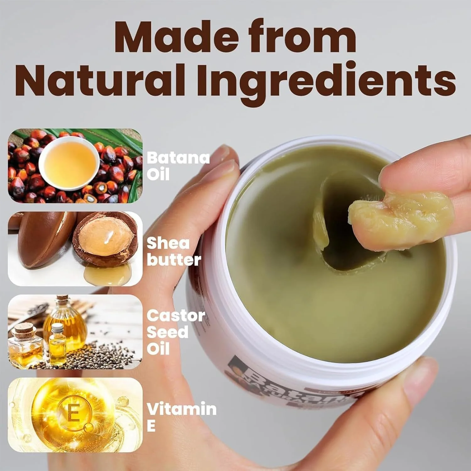 روغن باتانا ۱۰۰ میلی‌لیتری برای رشد مو، ماسک مو روغن باتانا ۱۰۰٪ خالص - ترمیم مو و پوست آسیب‌دیده، کاهش ریزش مو - روغن معجزه‌گر برای موهای سالم‌تر، ضخیم‌تر و پرپشت‌تر - برای انواع مو، ۱۰۳.۵ میلی‌لیتر