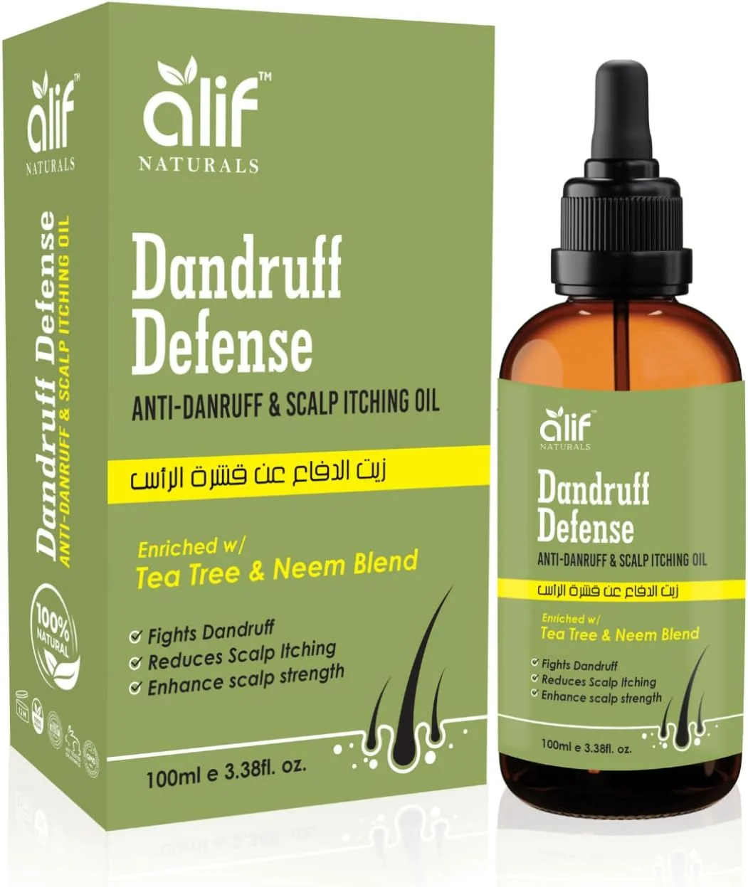 روغن سرم ضد شوره سر آلیف نچرالز - روغن ضد شوره و ضد خارش پوست سر غنی شده با ترکیبی قوی از روغن درخت چای و چریش | 100 میلی لیتر