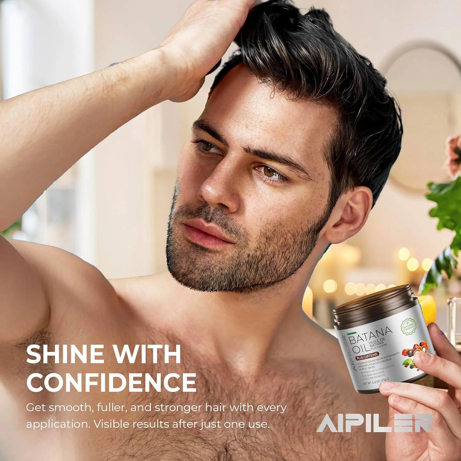 روغن باتانا برای تقویت مو: روغن درمانی مو هندوراس 100% خالص و خام دکتر سبی - مراقبت از مو قبل یا بعد از حمام برای موهای فر/مجعد/موج دار 150 گرم (کافئین)