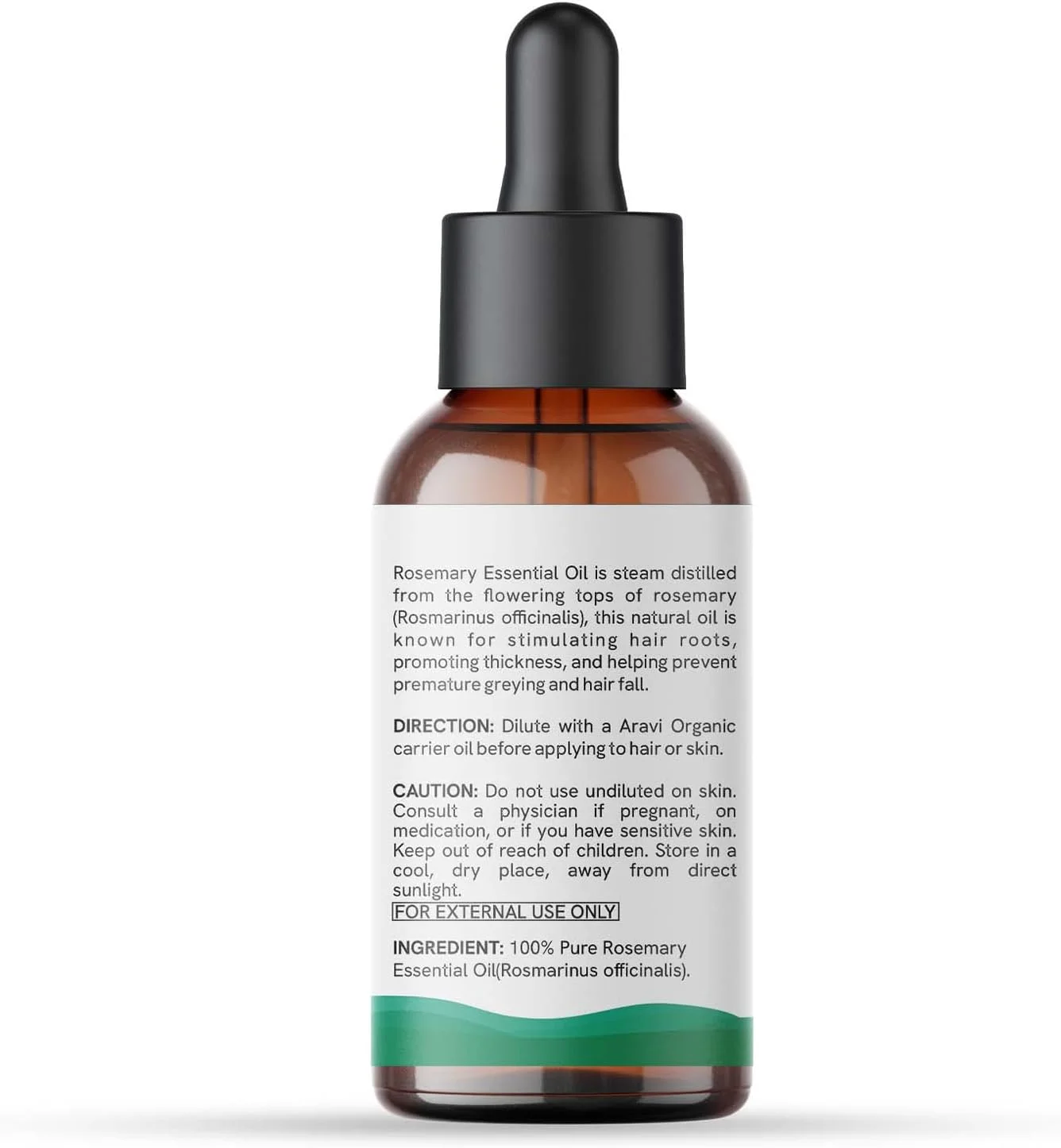 روغن رزماری ارگانیک آراوی برای رشد مو، رشد سریع مو برای زنان و مردان - روغن 100% خالص برگ رزماری - 30 میلی لیتر