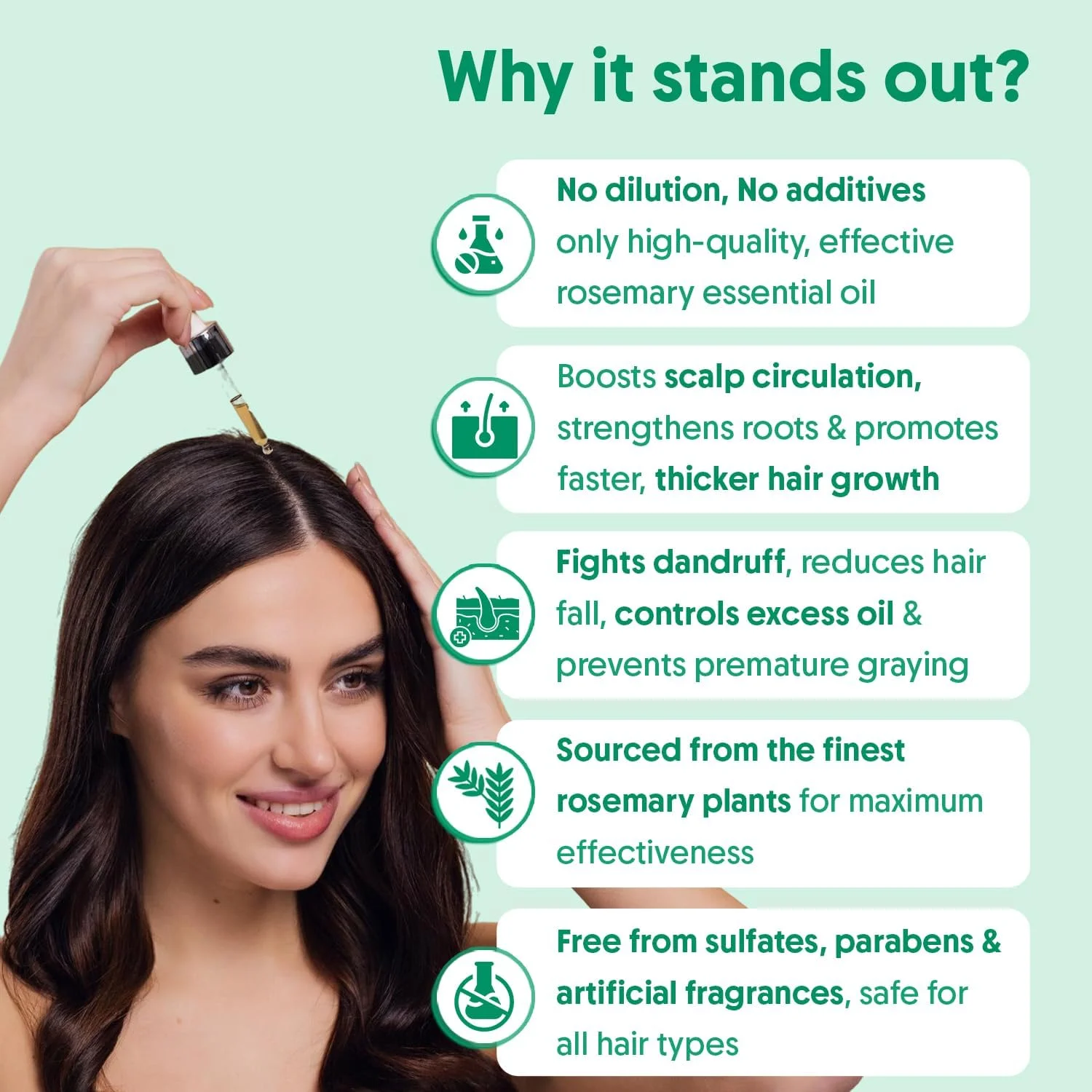 روغن رزماری ارگانیک آراوی برای رشد مو، رشد سریع مو برای زنان و مردان - روغن 100% خالص برگ رزماری - 30 میلی لیتر