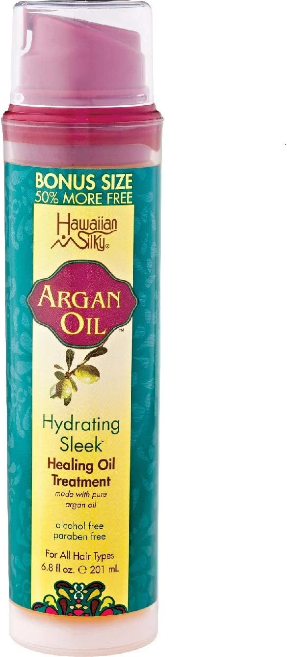 روغن آرگان درمانی Hawaiian Silky برای موهای وز و خشک، 200 میل
