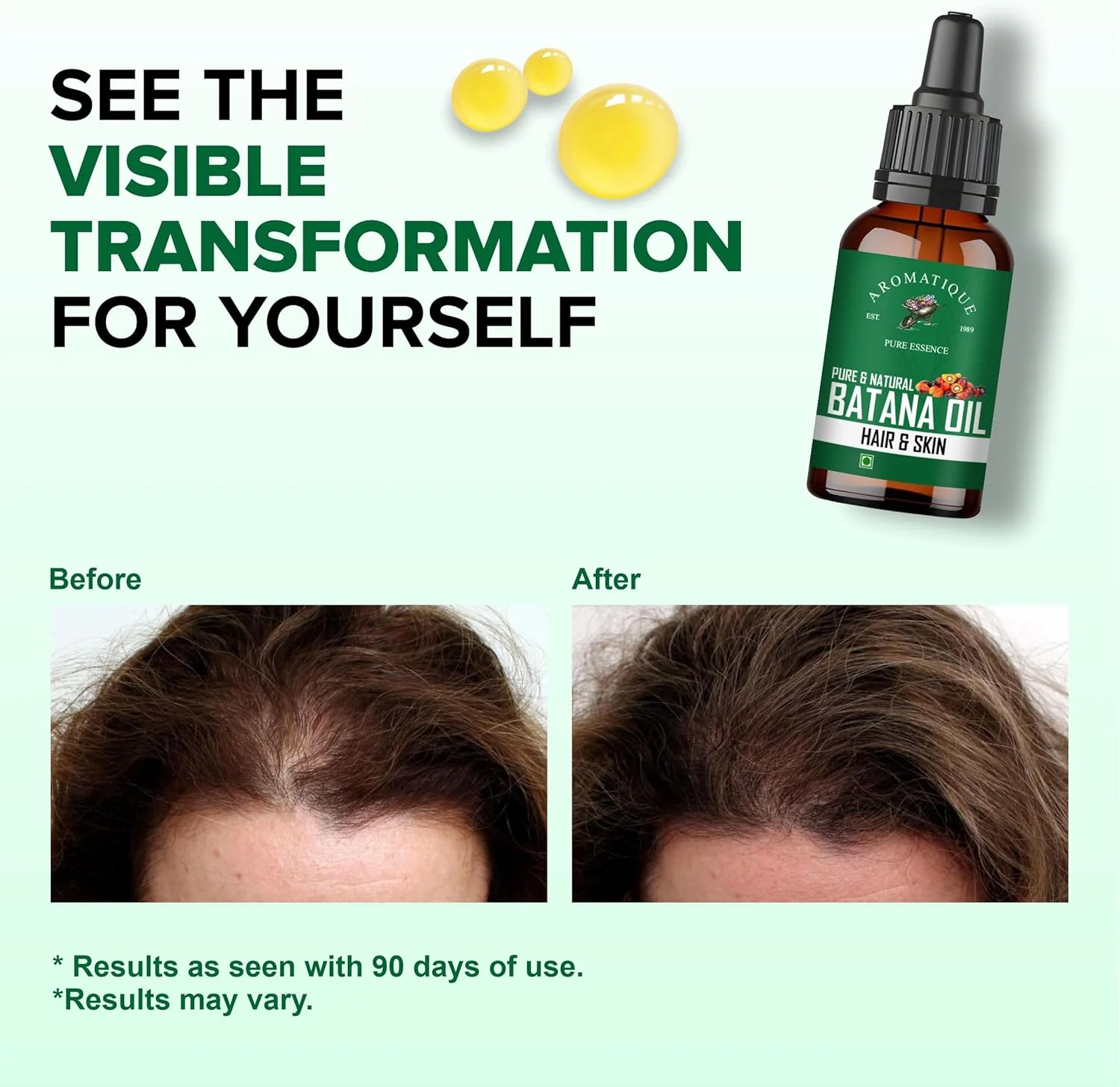 روغن باتانا خالص آروماتیک برای مو، تهیه شده از هندوراس توسط دکتر سبی. روغن پرس سرد، مشتق شده از روغن هسته خرما برای مو و پوست (15 میلی لیتر)