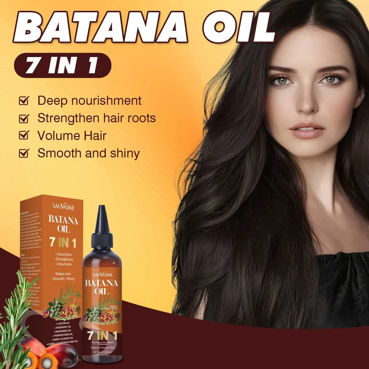 روغن باتانا برای رشد مو، روغن موی 7 در 1 برای زنان و مردان حاوی رزماری، کرچک و روغن تخم کدو تنبل، جلوگیری از خشکی و ریزش مو برای انواع مو 120 میلی لیتر روغن باتانا برای رشد مو، روغن موی 7 در 1 برای زنان و مردان حاوی رزماری، کرچک و روغن تخم کدو تنبل، جلوگیری از خشکی و ریزش مو برای انواع مو 120 میلی لیتر