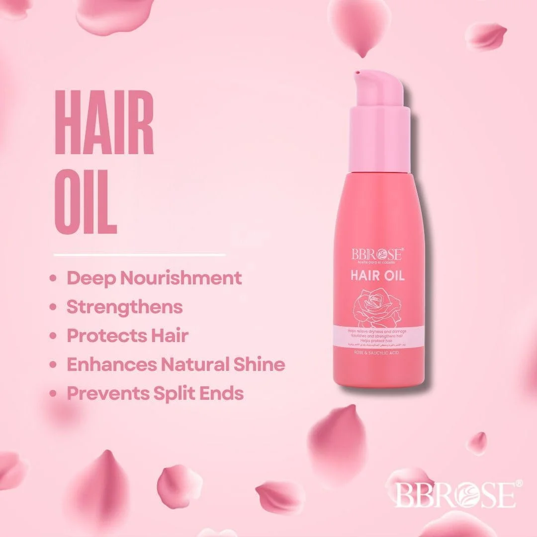 روغن مو رز BBROSE، ۱۰۰ میلی لیتر - درمان مغذی و آبرسان مو برای موهای قوی تر و درخشان تر - غنی شده با عصاره های طبیعی گل رز - تقویت کننده رشد مو، کاهش وز و افزایش درخشندگی روغن مو رز BBROSE، ۱۰۰ میلی لیتر - درمان مغذی و آبرسان مو برای موهای قوی تر و درخشان تر - غنی شده با عصاره های طبیعی گل رز - تقویت کننده رشد مو، کاهش وز و افزایش درخشندگی