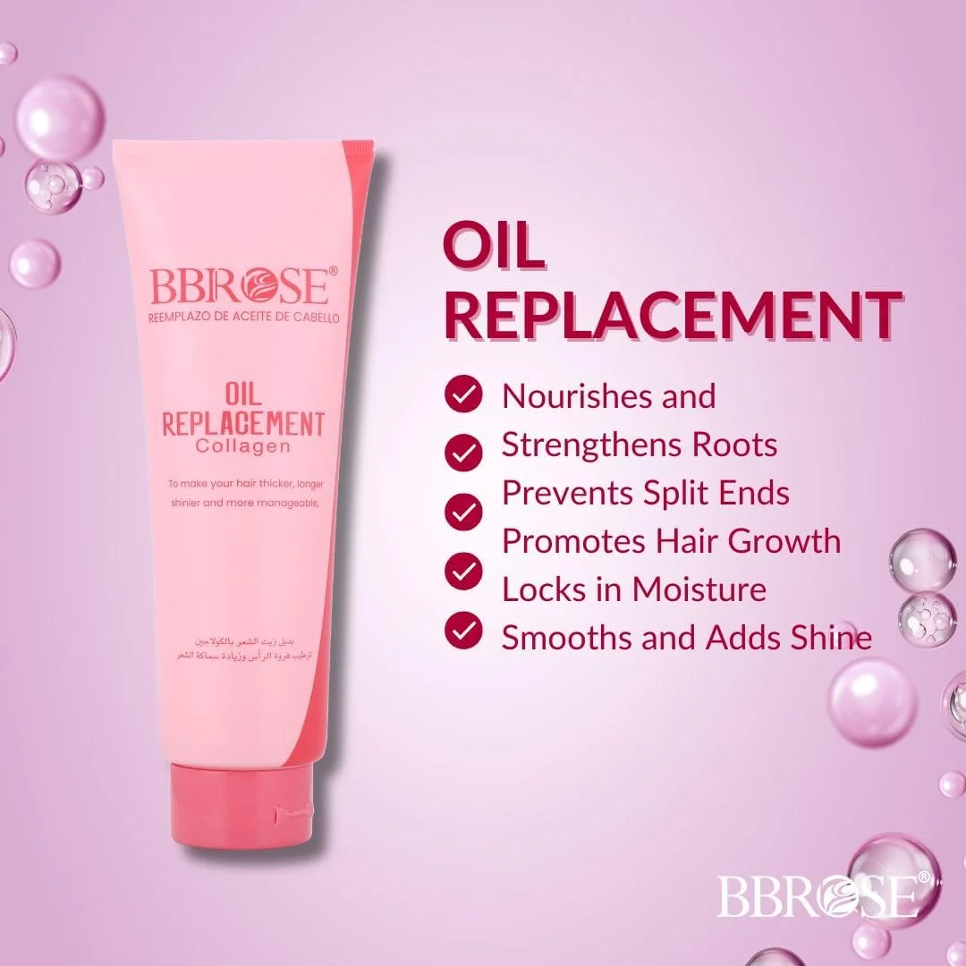 درمان مو با روغن کلاژن BBROSE، ۴۰۰ میلی لیتر - برای افزایش درخشندگی، لطافت و حالت پذیری و داشتن موهایی سالم