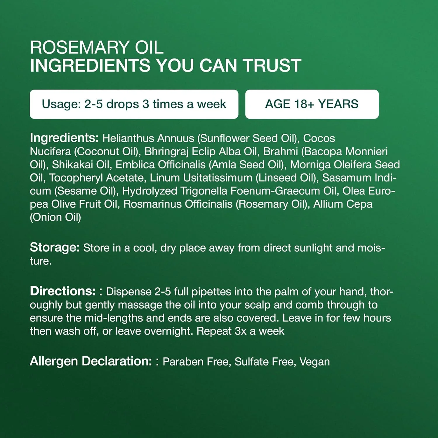 Better Hair Oil with Rosemary, Amla & Moringa | Scalp Treatment for Hair Growth, Nourishment & Strengthening | Reduces Hair Fall & Split Ends | 50ml