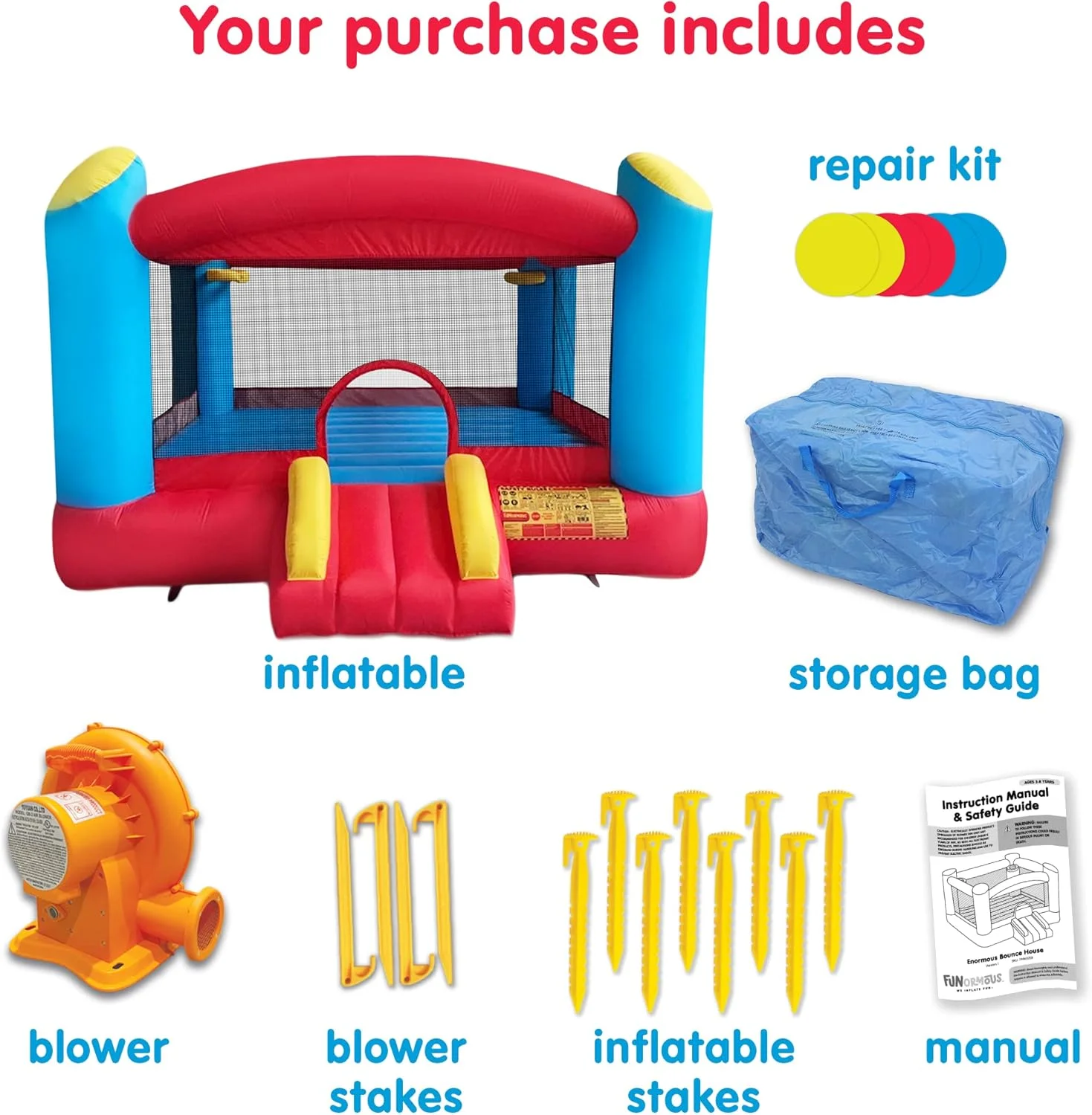 قلعه بادی بزرگ فانورموس برای کودکان، قلعه بادی بزرگ بادی سرپوشیده و فضای باز با حلقه های بسکتبال دوتایی، شامل دمنده هوا با GFCI قلعه بادی بزرگ فانورموس برای کودکان، قلعه بادی بزرگ بادی سرپوشیده و فضای باز با حلقه های بسکتبال دوتایی، شامل دمنده هوا با GFCI