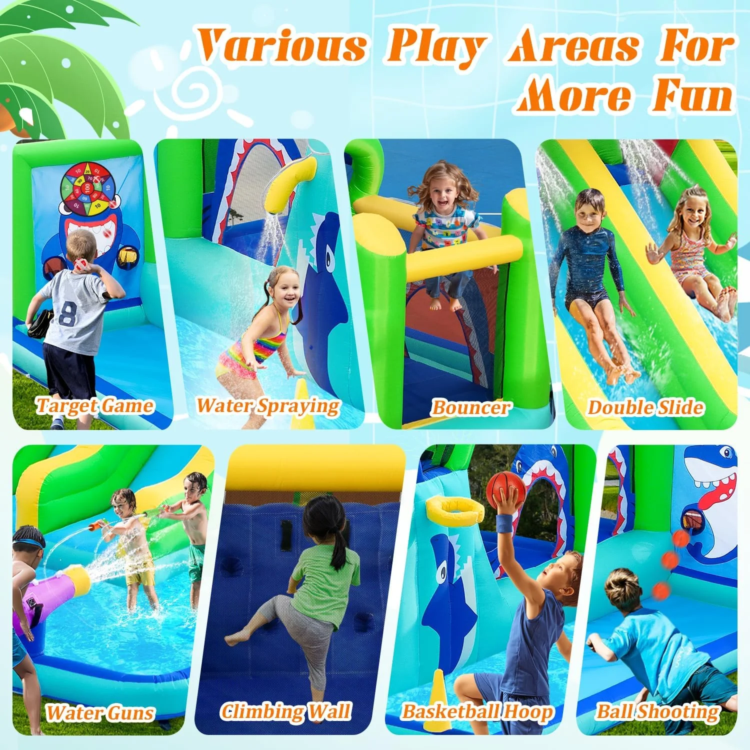 پارک سرسره آبی بادی FBSPORT، قلعه جامپینگ با سرسره دوتایی به همراه پمپ هوا 550 واتی، دیوار صخره نوردی، محوطه پرش، حلقه پرتاب، بسکتبال، محوطه آب پاشی، خانه بادی برای حیاط خلوت و فضای باز پارک سرسره آبی بادی FBSPORT، قلعه جامپینگ با سرسره دوتایی به همراه پمپ هوا 550 واتی، دیوار صخره نوردی، محوطه پرش، حلقه پرتاب، بسکتبال، محوطه آب پاشی، خانه بادی برای حیاط خلوت و فضای باز