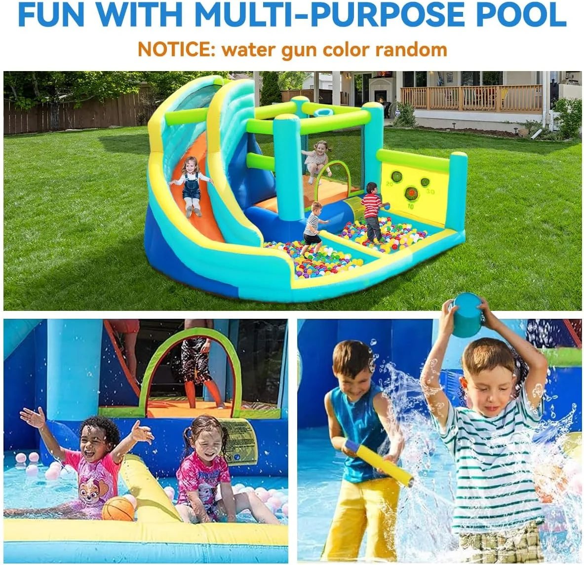 پارک سرسره آبی خانه بادی FBSPORT، قلعه بادی با دمنده برای داخل و خارج از منزل، قلعه پرشی با سرسره، دیوار صخره نوردی، بسکتبال پارک سرسره آبی خانه بادی FBSPORT، قلعه بادی با دمنده برای داخل و خارج از منزل، قلعه پرشی با سرسره، دیوار صخره نوردی، بسکتبال