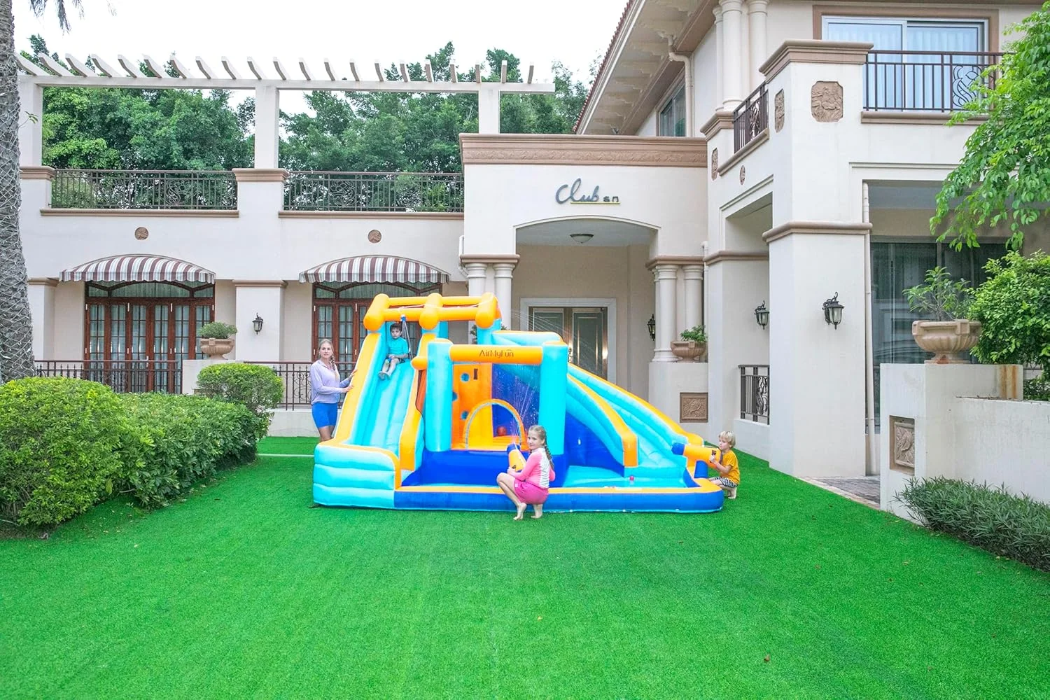 سرسره آبی بادی دوقلو GT-WHEEL برای بازی کودکان در فضای باز - دو برابر سرگرمی (پارک قلعه سرسره دوقلو) سرسره آبی بادی دوقلو GT-WHEEL برای بازی کودکان در فضای باز - دو برابر سرگرمی (پارک قلعه سرسره دوقلو)