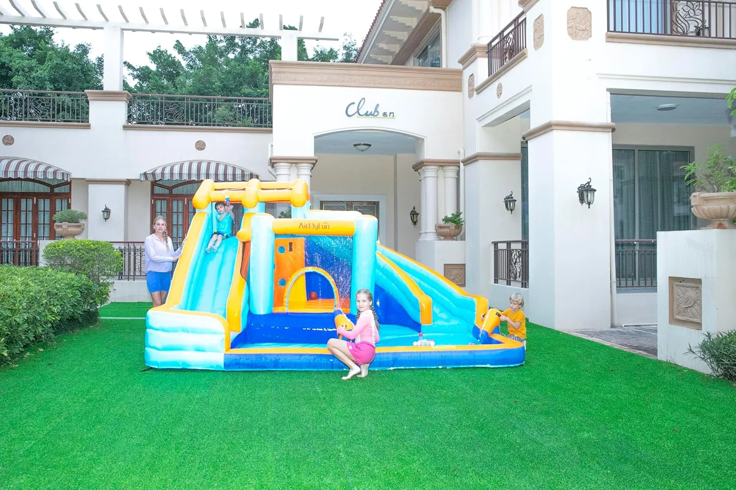 سرسره آبی بادی دوقلو GT-WHEEL برای بازی کودکان در فضای باز - دو برابر سرگرمی (پارک قلعه سرسره دوقلو) سرسره آبی بادی دوقلو GT-WHEEL برای بازی کودکان در فضای باز - دو برابر سرگرمی (پارک قلعه سرسره دوقلو)