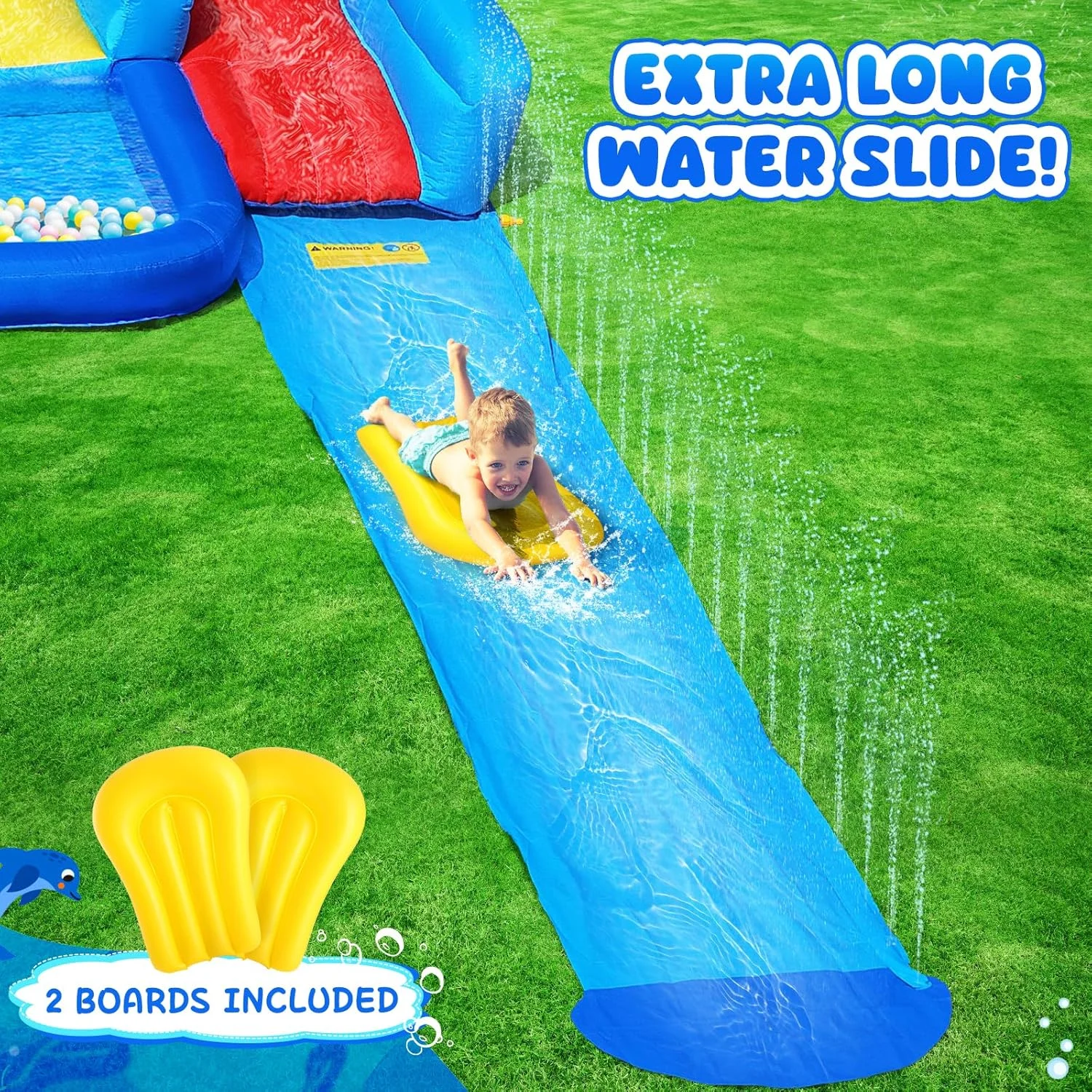 قلعه بادی سرسره دار دوگانه آبی برای کودکان 3 تا 12 سال، قلعه بادی بزرگ با سرسره بلند، پمپ هوا 550 وات، استخر توپ، استخر شنا، صخره نوردی، خانه بادی برای جشن تولد قلعه بادی سرسره دار دوگانه آبی برای کودکان 3 تا 12 سال، قلعه بادی بزرگ با سرسره بلند، پمپ هوا 550 وات، استخر توپ، استخر شنا، صخره نوردی، خانه بادی برای جشن تولد