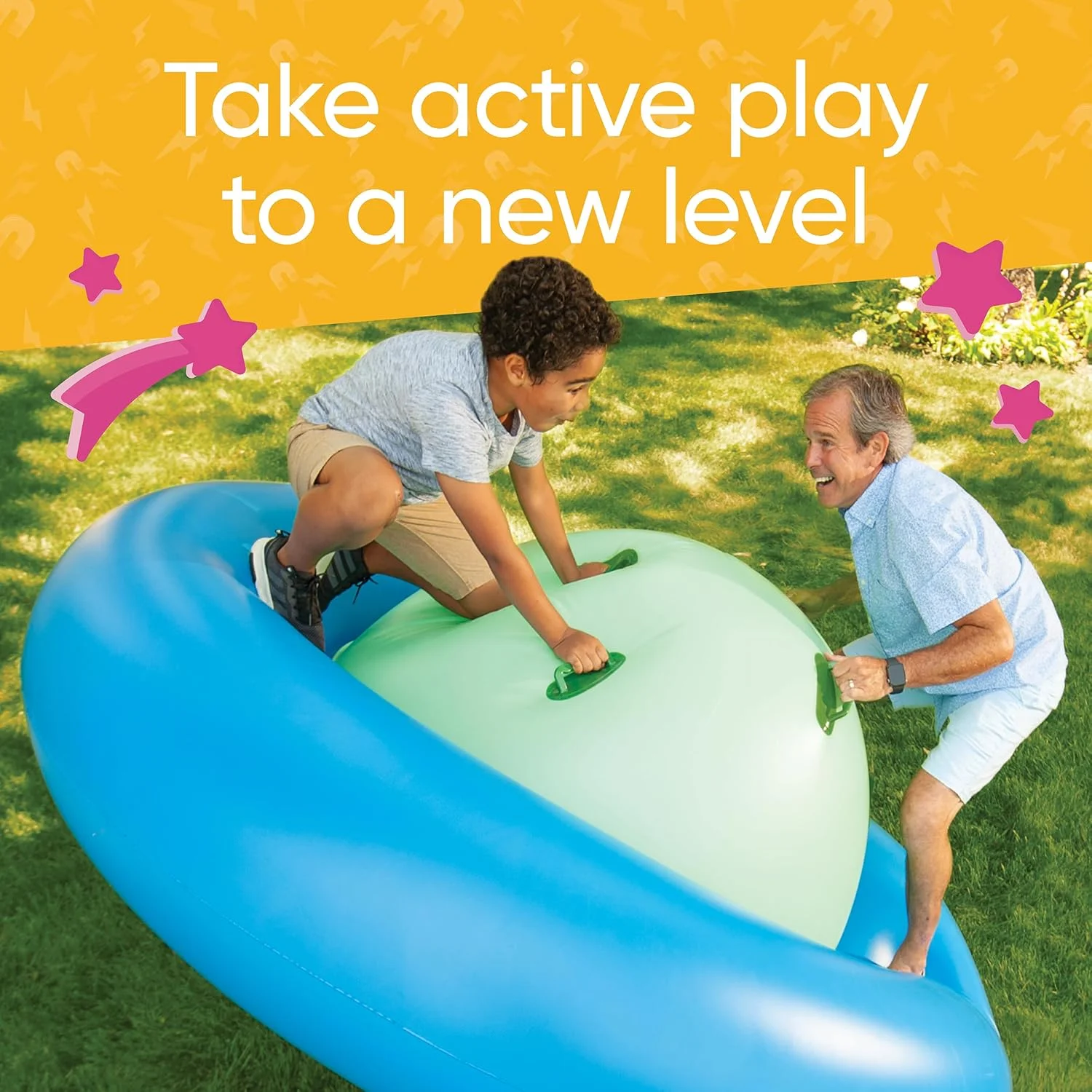 ترامپولین گنبدی بادی 2.4 متری هارتسونگ، 223.5 سانتیمتر طول × 223.5 سانتیمتر عرض × 111 سانتیمتر ارتفاع، 6 دستگیره، PVC، مناسب برای 5 سال به بالا ترامپولین گنبدی بادی 2.4 متری هارتسونگ، 223.5 سانتیمتر طول × 223.5 سانتیمتر عرض × 111 سانتیمتر ارتفاع، 6 دستگیره، PVC، مناسب برای 5 سال به بالا