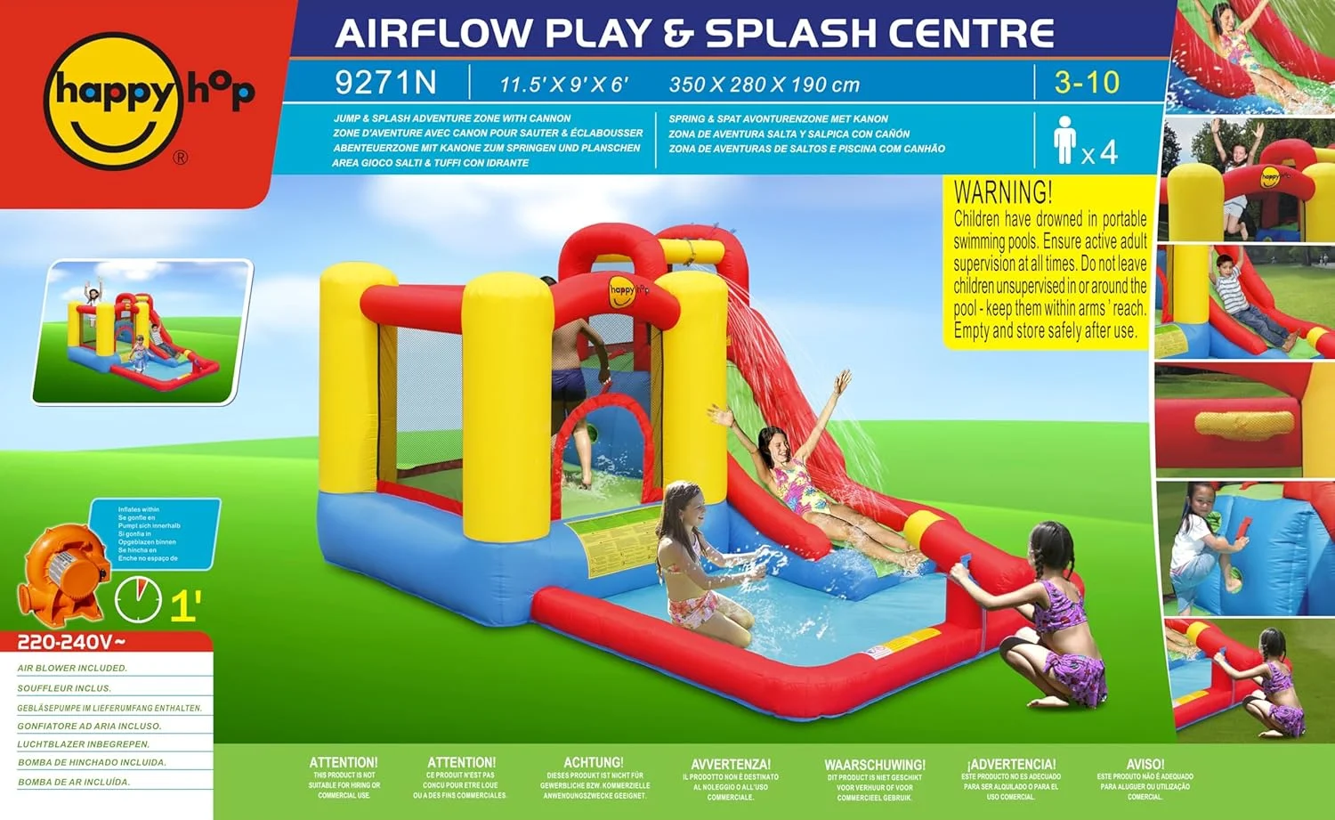 مجموعه بازی ماجراجویی پرش و آب هپی هاپ به همراه توپ مجموعه بازی ماجراجویی پرش و آب هپی هاپ به همراه توپ