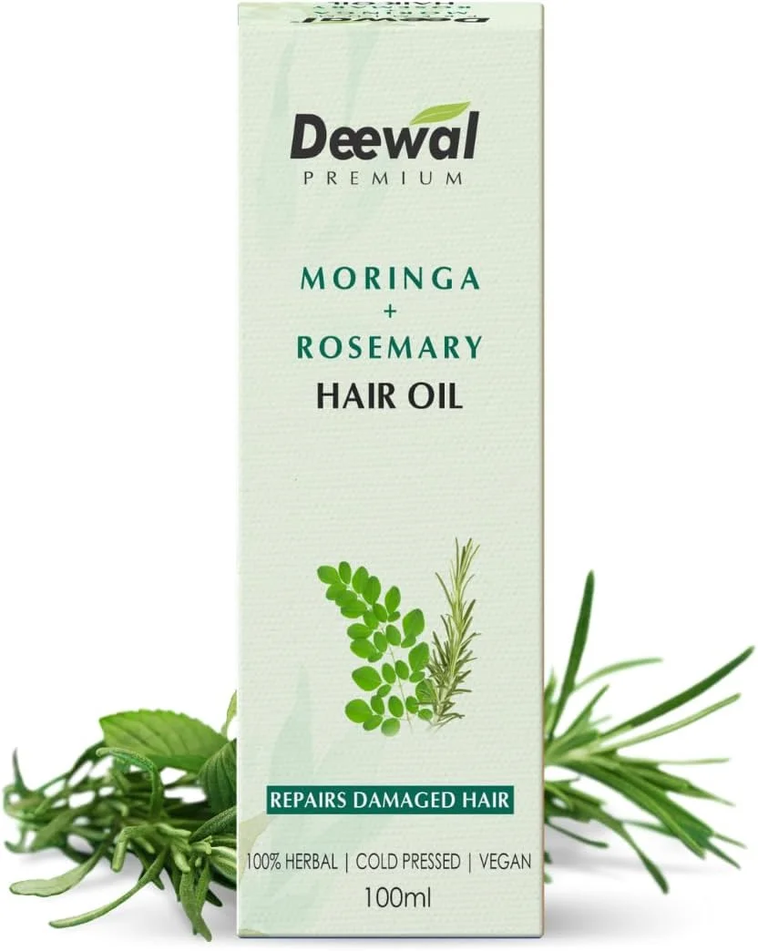 روغن مو مورینگا + رزماری دیوال | روغن گیاهی مو برای ترمیم موهای آسیب دیده | عصاره طبیعی کنترل ریزش مو و رشد مو | وگان و پرس سرد | فرمول 100% طبیعی