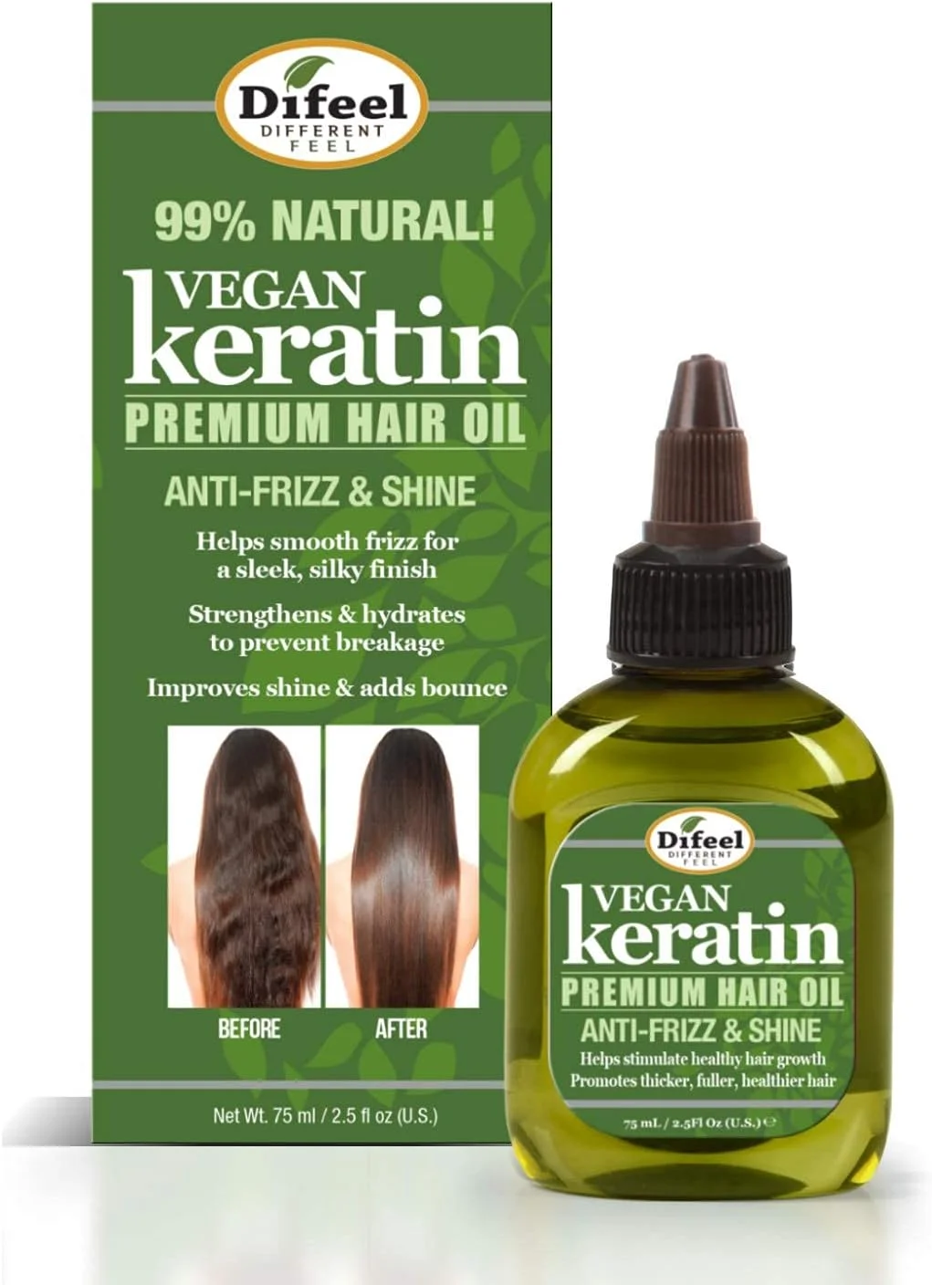 روغن موی کراتین گیاهی ممتاز دیفیل - ضد وز و درخشان کننده ۷۴ میلی لیتر