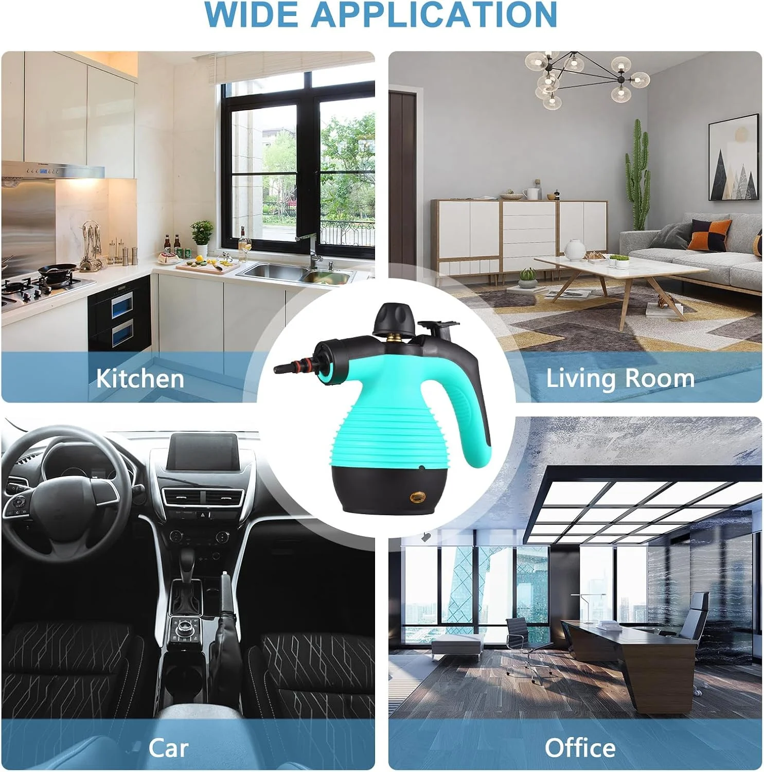 بخارشوی دستی خانگی Foloose، توان 1000 وات، افزایش دمای بالا به همراه سریهای برس، فنجان اندازهگیری برای آشپزخانه، مبلمان، حمام، ماشین، نازل چرخشی 360 درجه برای تمیز کردن نقاط کور بخارشوی دستی خانگی Foloose، توان 1000 وات، افزایش دمای بالا به همراه سریهای برس، فنجان اندازهگیری برای آشپزخانه، مبلمان، حمام، ماشین، نازل چرخشی 360 درجه برای تمیز کردن نقاط کور