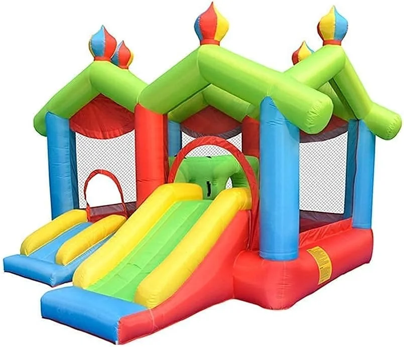 قلعه بادی JAHLGT برای کودکان، سرسره آبی بادی ضخیم شده مناسب فضای باز تابستانی، قلعه بادی بزرگ خانگی کودکان قلعه بادی JAHLGT برای کودکان، سرسره آبی بادی ضخیم شده مناسب فضای باز تابستانی، قلعه بادی بزرگ خانگی کودکان