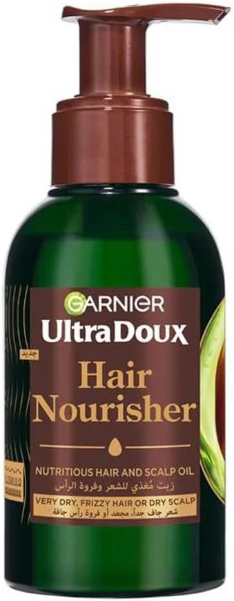 روغن تغذیه کننده موی آووکادو گارنیه Ultra Doux Pure، تغذیه و آبرسانی عمیق موهای بسیار خشک یا وز، حاوی امگا 6 و 9 مغذی، بدون ایجاد حس چربی، مناسب برای انواع مو، 120 میلی لیتر