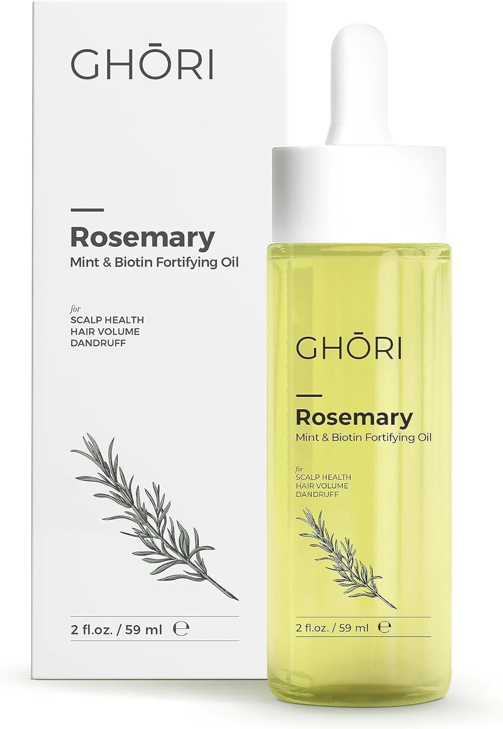 روغن رزماری، نعناع و بیوتین برای رشد مو، کنترل ریزش مو و تغذیه پوست سر