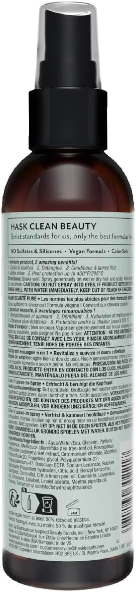 اسپری موی 5 در 1 حاوی روغن درخت چای و رزماری هاسک 175 میلی لیتر