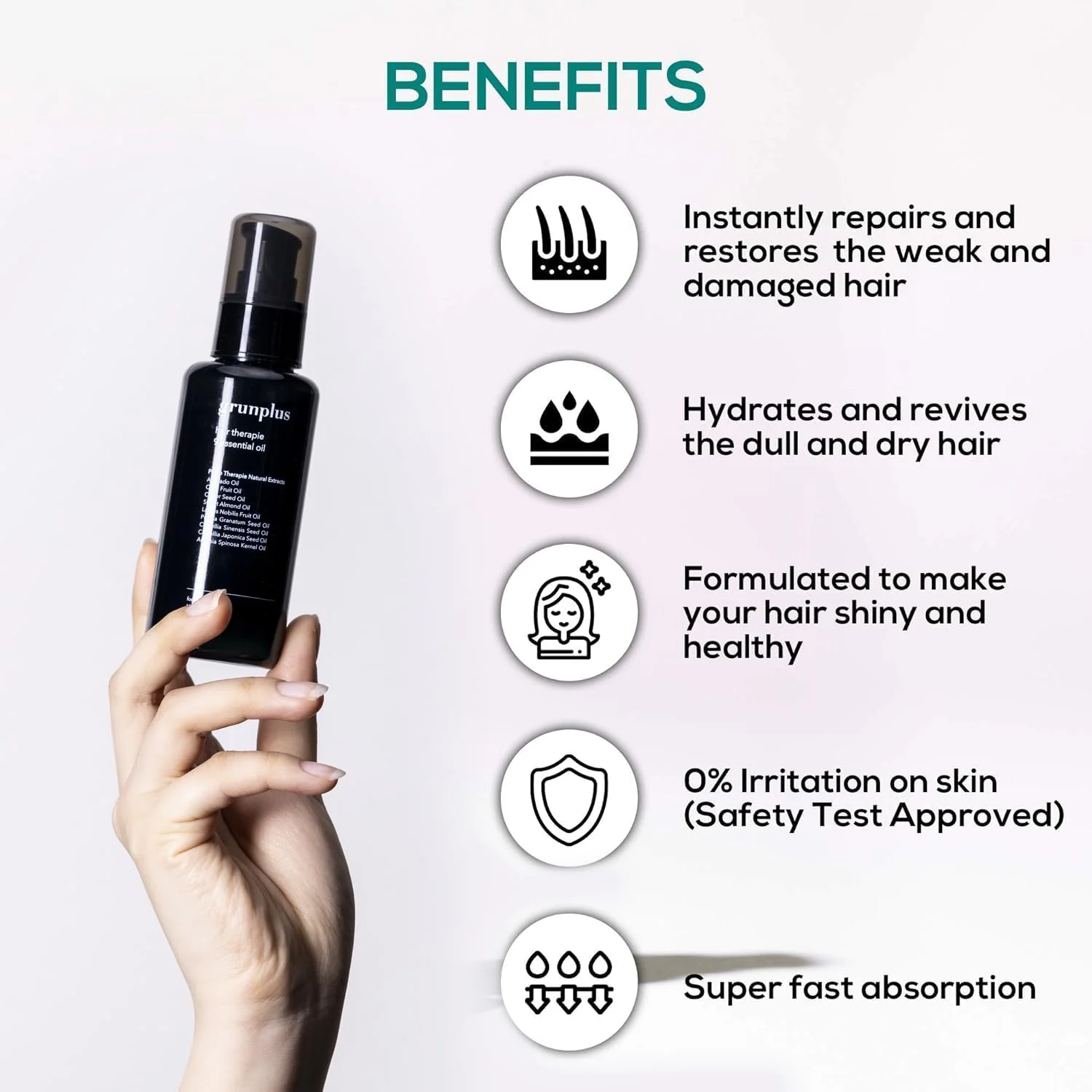 روغن ارگانیک درمان مو - ۱۰۰ میلی لیتر روغن خالص ۱۰۰٪ پرس سرد درجه ممتاز برای انواع مو