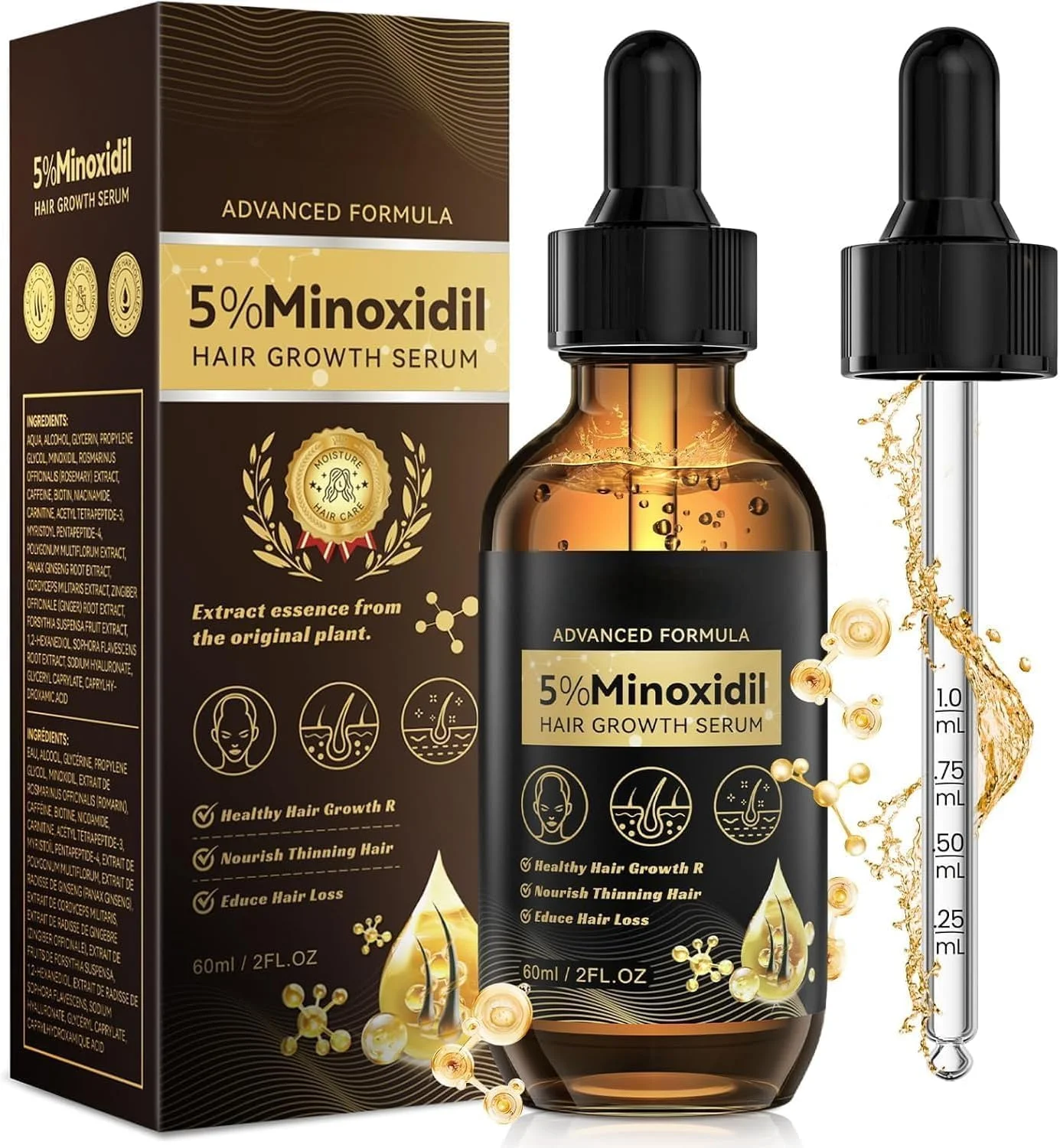 سرم مو برای آقایان و بانوان - روغن مو، اسانس افزایش تراکم مو | اسانس رشد مو، برای آقایان و بانوان