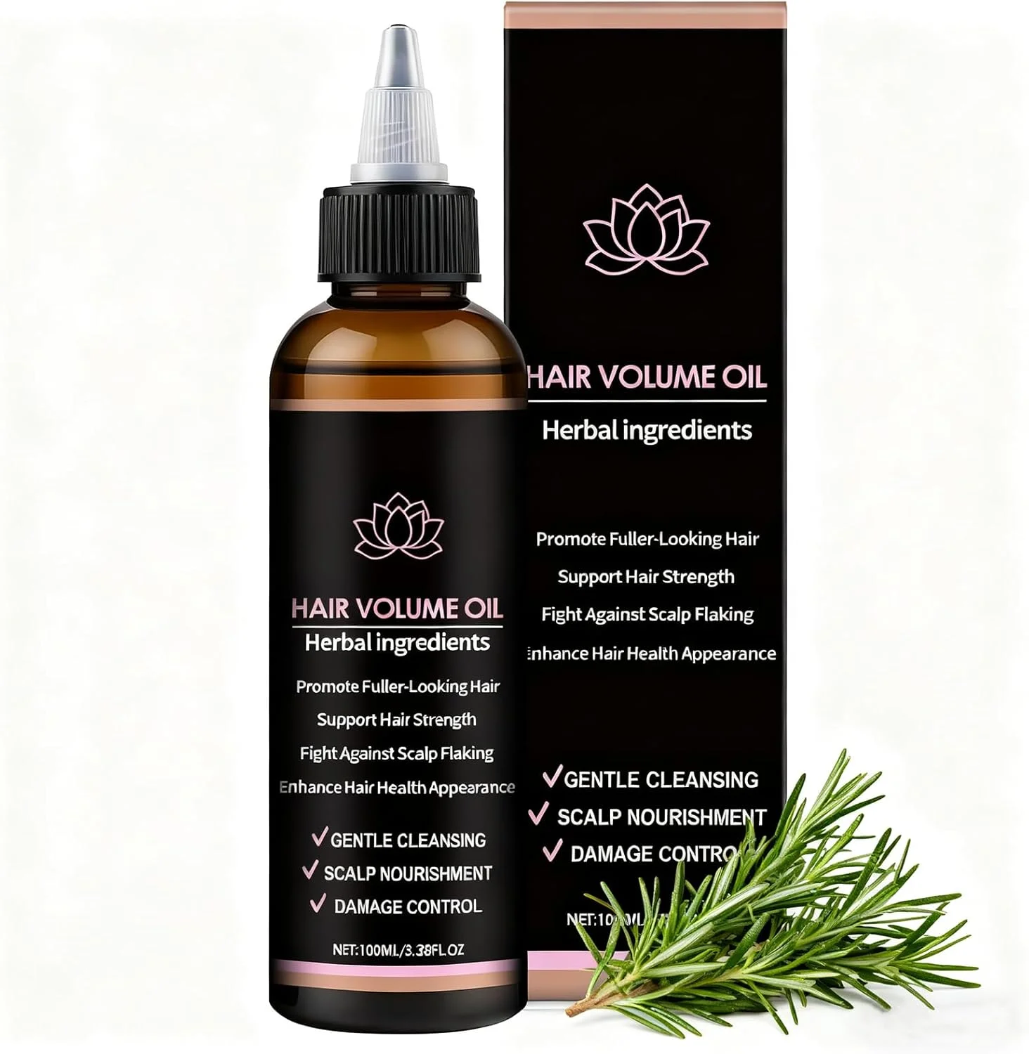 روغن حجم دهنده مو با ترکیبات گیاهی - تغذیه و تقویت کننده پوست سر، سبک و غیر چرب، استفاده روزانه، رایحه تازه، 100 میلی لیتر