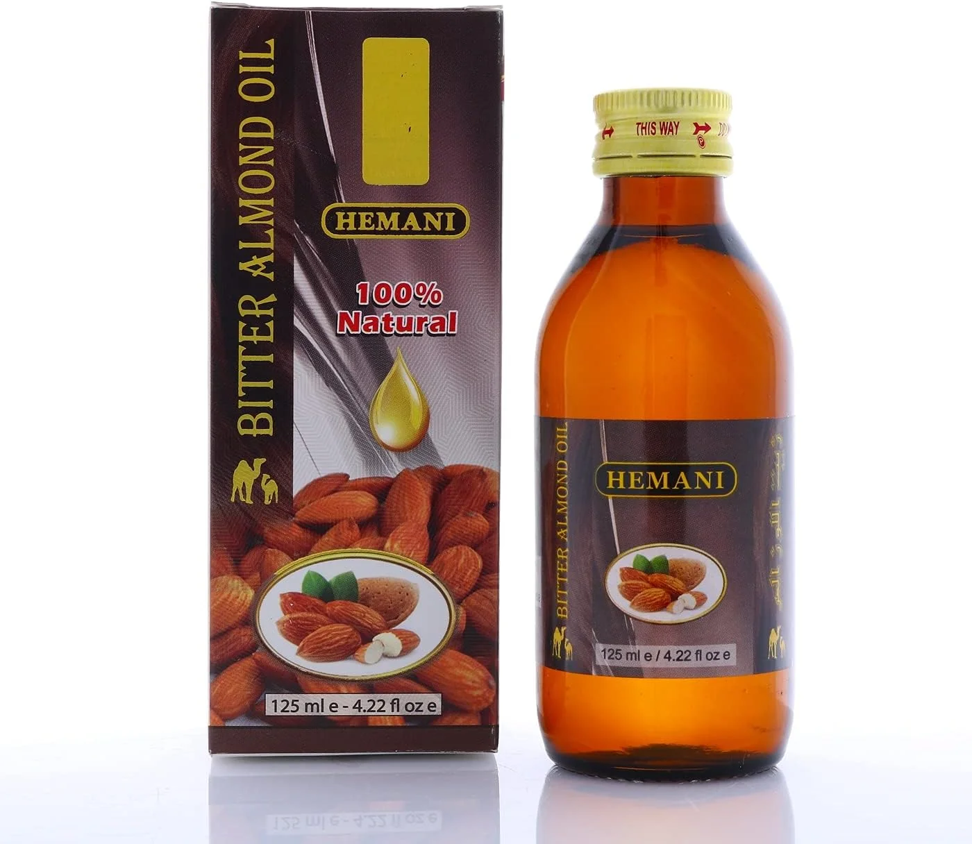 روغن بادام تلخ همانی ۱۲۵ میلی لیتر - روغن بادام ۱۰۰٪ طبیعی برای صورت، پوست و مو - مرطوب کننده، تسکین دهنده و التیام بخش پوست خشک - درمان پوست سر برای موهای خشک و تغذیه شده