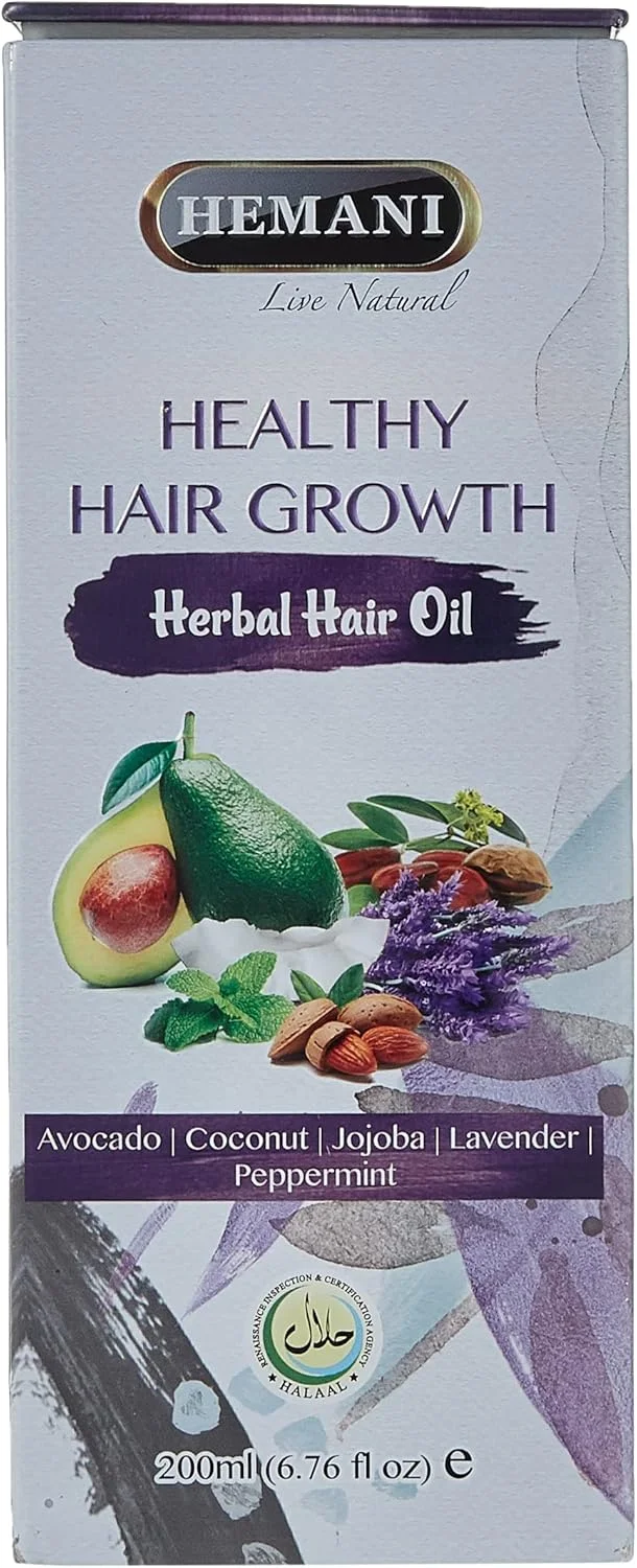 روغن تقویت کننده مو Hemani - 200 میلی لیتر، 100% غنی از ویتامین ها و مواد معدنی ساخته شده با مواد گیاهی، ترویج رشد سالم مو، کاهش ریزش مو و موهای ضخیم تر