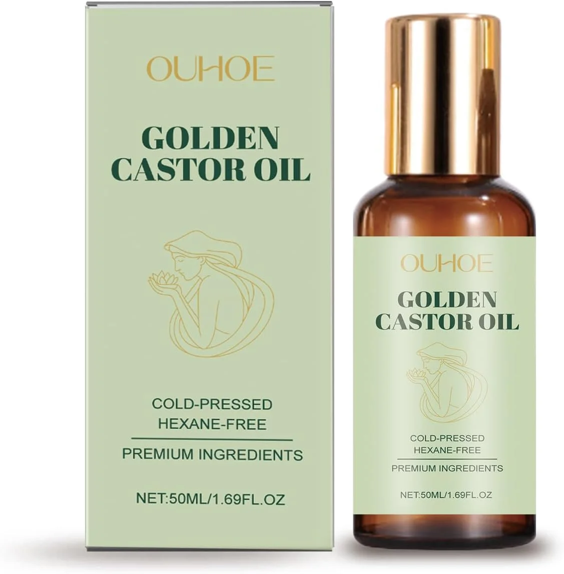 روغن کرچک ارگانیک، پرس سرد و بدون هگزان، تغذیه کننده مو، مژه، ابرو و پوست، تقویت کننده ریشه ها، ترویج رشد، دارای گواهی USDA، در بطری شیشه ای با قطره چکان برای روتین زیبایی خالص