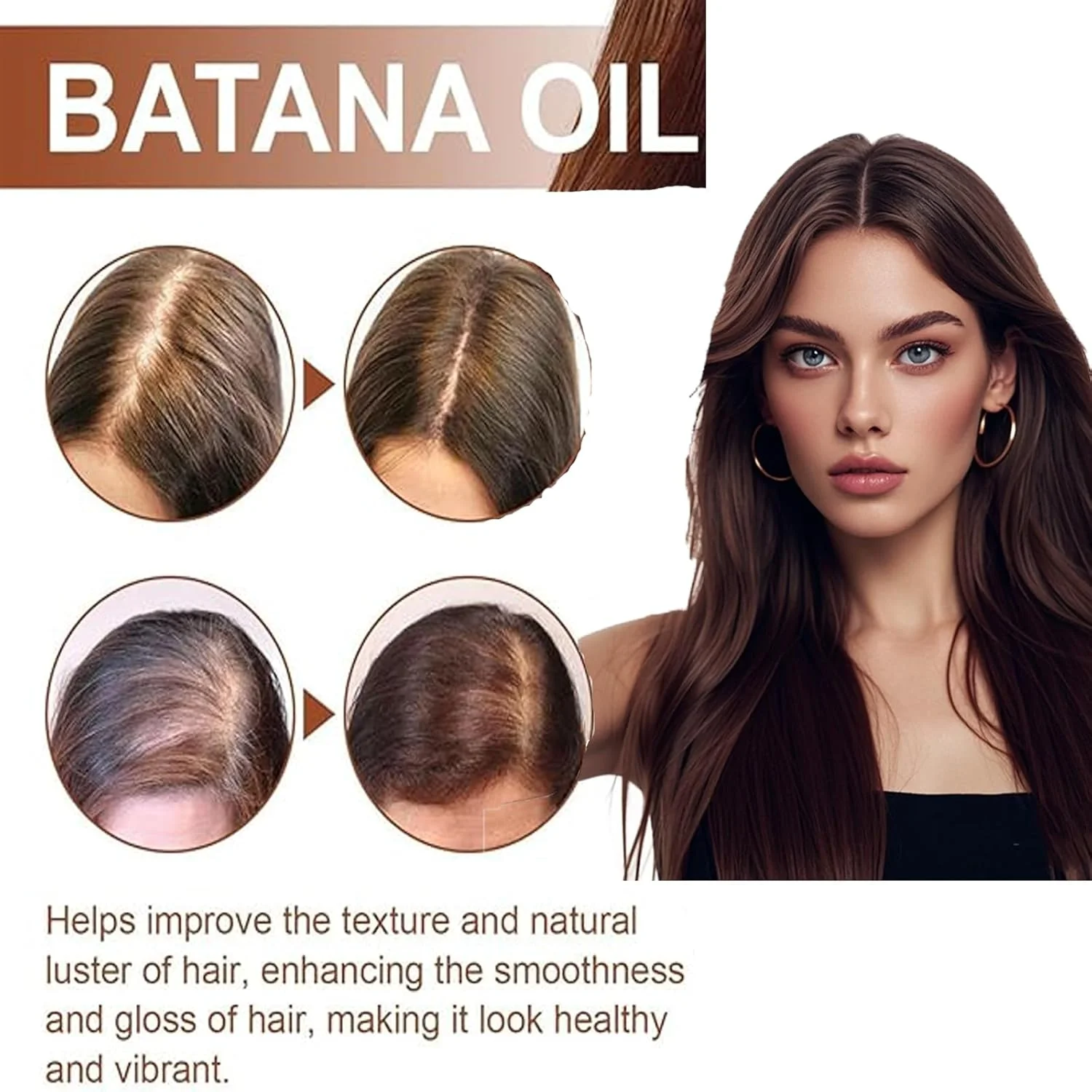 روغن باتانا ارگانیک HIHIDAY برای رشد مو، ۱۰۰٪ طبیعی، نرم کننده باتانا خام از هندوراس، روغن موی ارگانیک برای موهای نازک، ترمیم موهای آسیب دیده، خشک و شکننده (2 عدد)