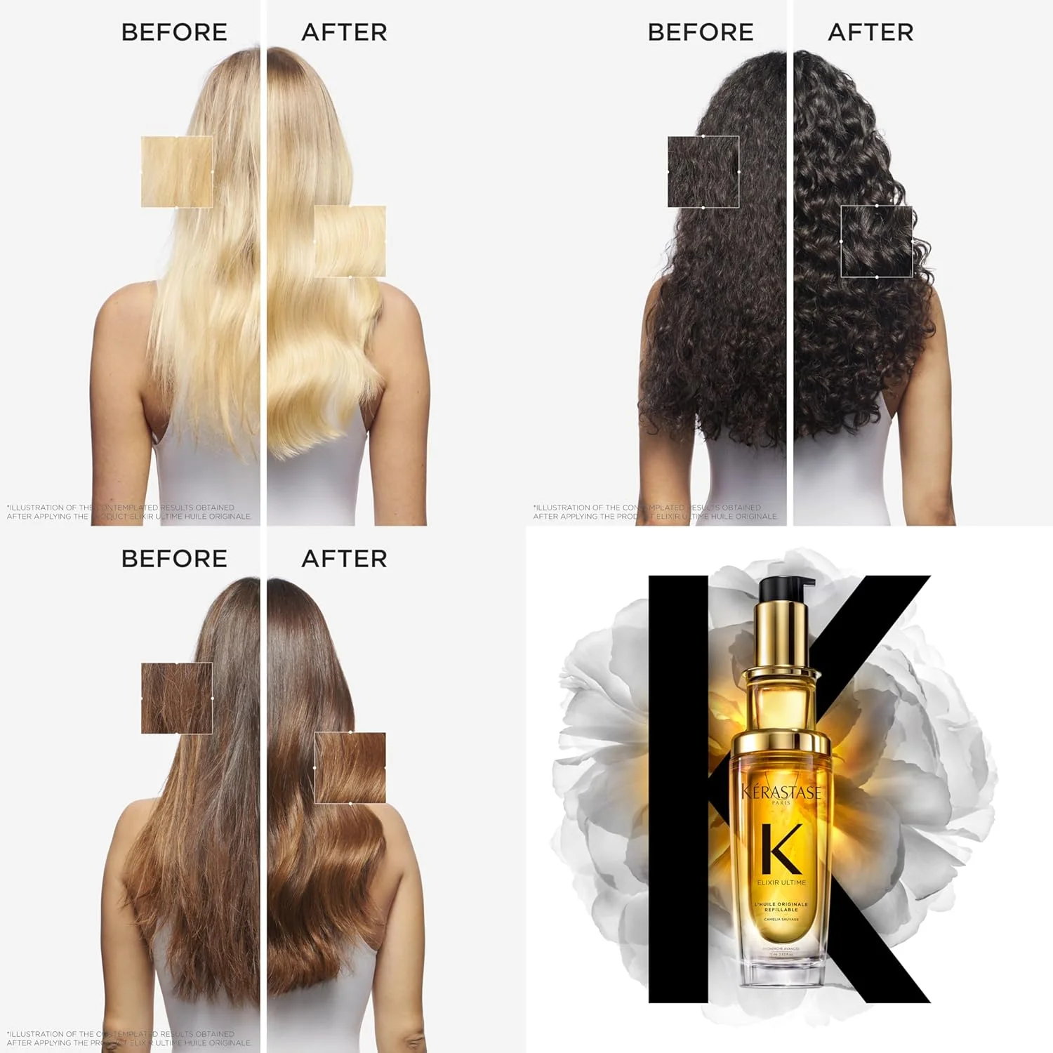 روغن موی قابل شارژ کراستاس Elixir Ultime، L'Huile Originale | روغن چند منظوره برای از بین بردن وز و افزودن درخشش | روغن های کاملیا، مارولا و آرگان | برای انواع مو | 75 میلی لیتر