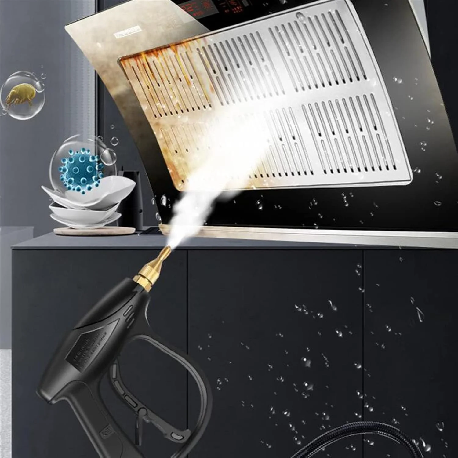 دستگاه تمیز کننده بخار، دمای بالا، فشار قوی، دستگاه تمیز کننده بخار الکتریکی، مناسب برای تمیز کردن کولر گازی، هود آشپزخانه و خودرو