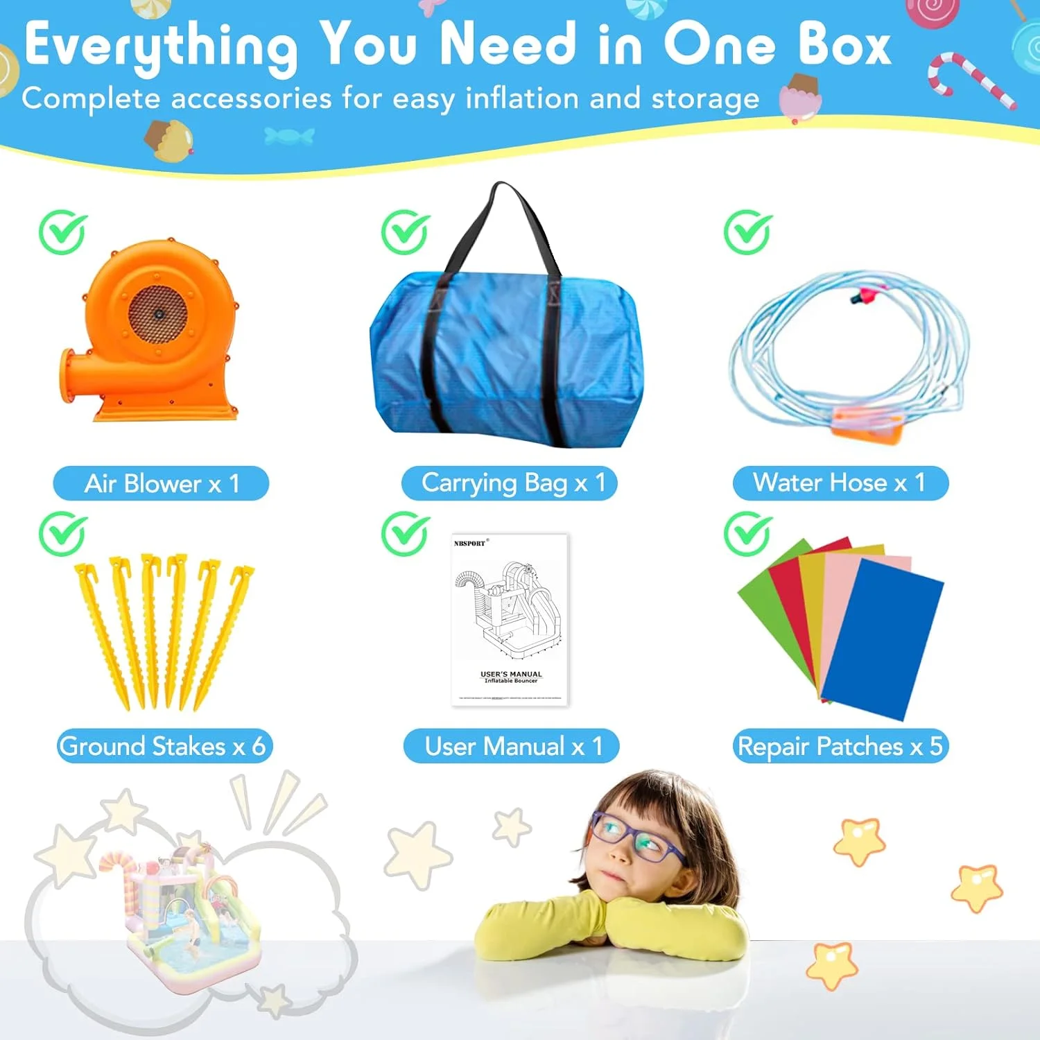 سرسره آبی خانه بادی، پارک آبی آبنبات شیرین 6 در 1، قلعه بادی ترکیبی مرطوب و خشک با دمنده 450 واتی، استخر آب، سرسره آبی برای مهمانی های حیاط خلوت کودکان و بزرگسالان سرسره آبی خانه بادی، پارک آبی آبنبات شیرین 6 در 1، قلعه بادی ترکیبی مرطوب و خشک با دمنده 450 واتی، استخر آب، سرسره آبی برای مهمانی های حیاط خلوت کودکان و بزرگسالان