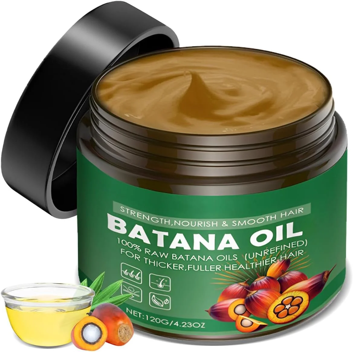 روغن باتانا برای رشد مو، ۱۰۰٪ ارگانیک، ترمیم کننده موهای آسیب دیده، از بین برنده موخوره و افزایش ضخامت مو برای داشتن موهایی سالم تر و پرپشت تر