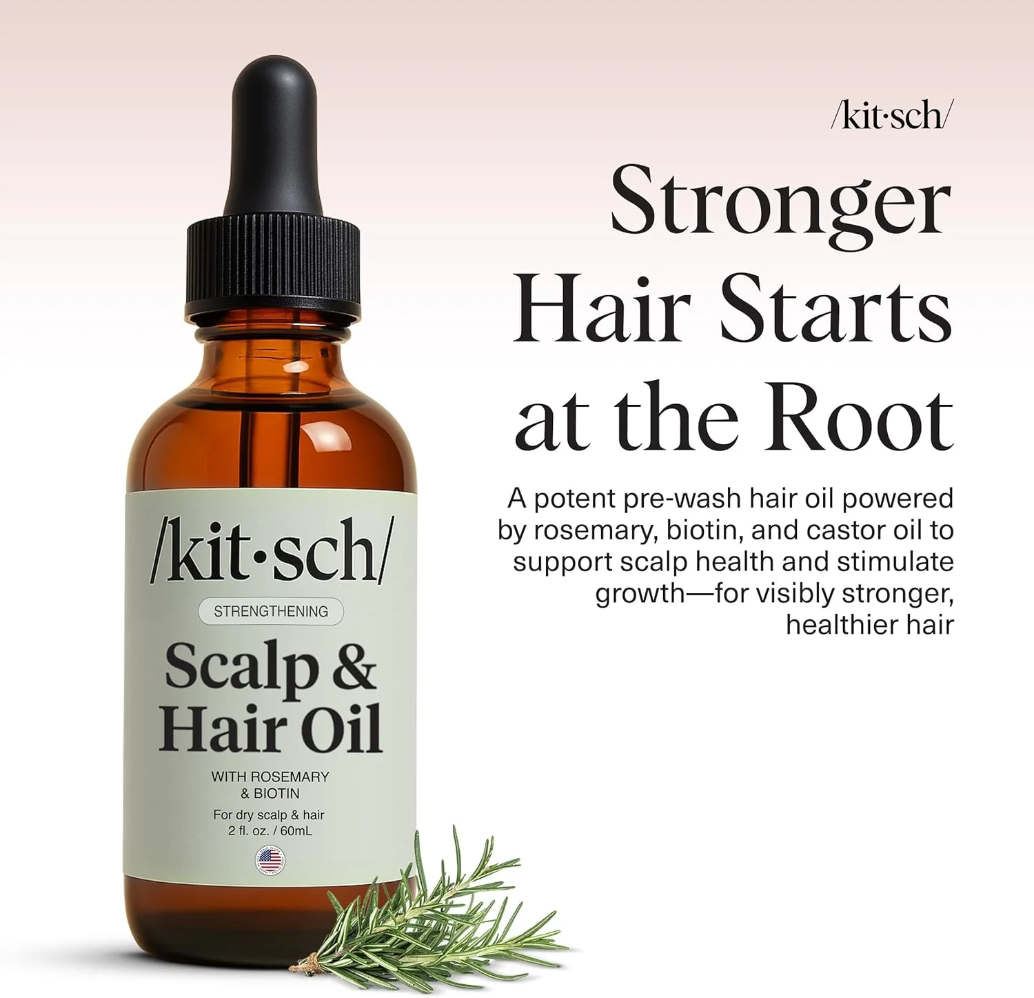 روغن رزماری کیچ برای مو و پوست سر - روغن پوست سر قبل از شستشو با بیوتین برای پوست سر و موی سالم و متعادل، سرم رشد مو و روغن مو قبل از شامپو با رایحه اسطوخودوس و بطری بازیافتی، 60 میلی لیتر