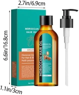 روغن آرگان مراکشی کوووز، روغن آرگان مراکشی مو، تغذیه طولانی مدت، عصاره های گیاهی سه لایه برای موهای خشک و آسیب دیده (100 میلی لیتر، 3.52 FL OZ)