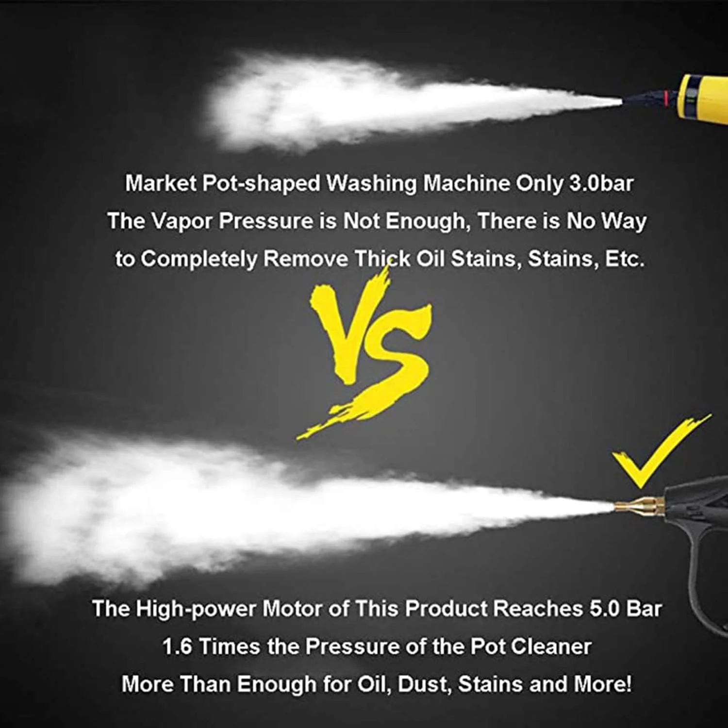 دستگاه بخارشوی پرفشار دستی قابل حمل با پمپ خودکار برای تمیز کردن آشپزخانه، حمام، مبلمان، جزئیات خودرو و صندلی، مشکی - 220 ولت دستگاه بخارشوی پرفشار دستی قابل حمل با پمپ خودکار برای تمیز کردن آشپزخانه، حمام، مبلمان، جزئیات خودرو و صندلی، مشکی - 220 ولت
