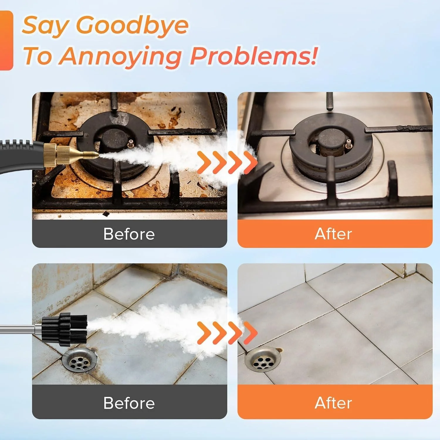 بخارشوی دستی HELEE، 2500 وات، بخارشوی فشار قوی دستی برای مصارف خانگی و خودرو، بخارشوی کف چوبی برای روکش، آشپزخانه، حمام، دوغاب و کاشی بخارشوی دستی HELEE، 2500 وات، بخارشوی فشار قوی دستی برای مصارف خانگی و خودرو، بخارشوی کف چوبی برای روکش، آشپزخانه، حمام، دوغاب و کاشی