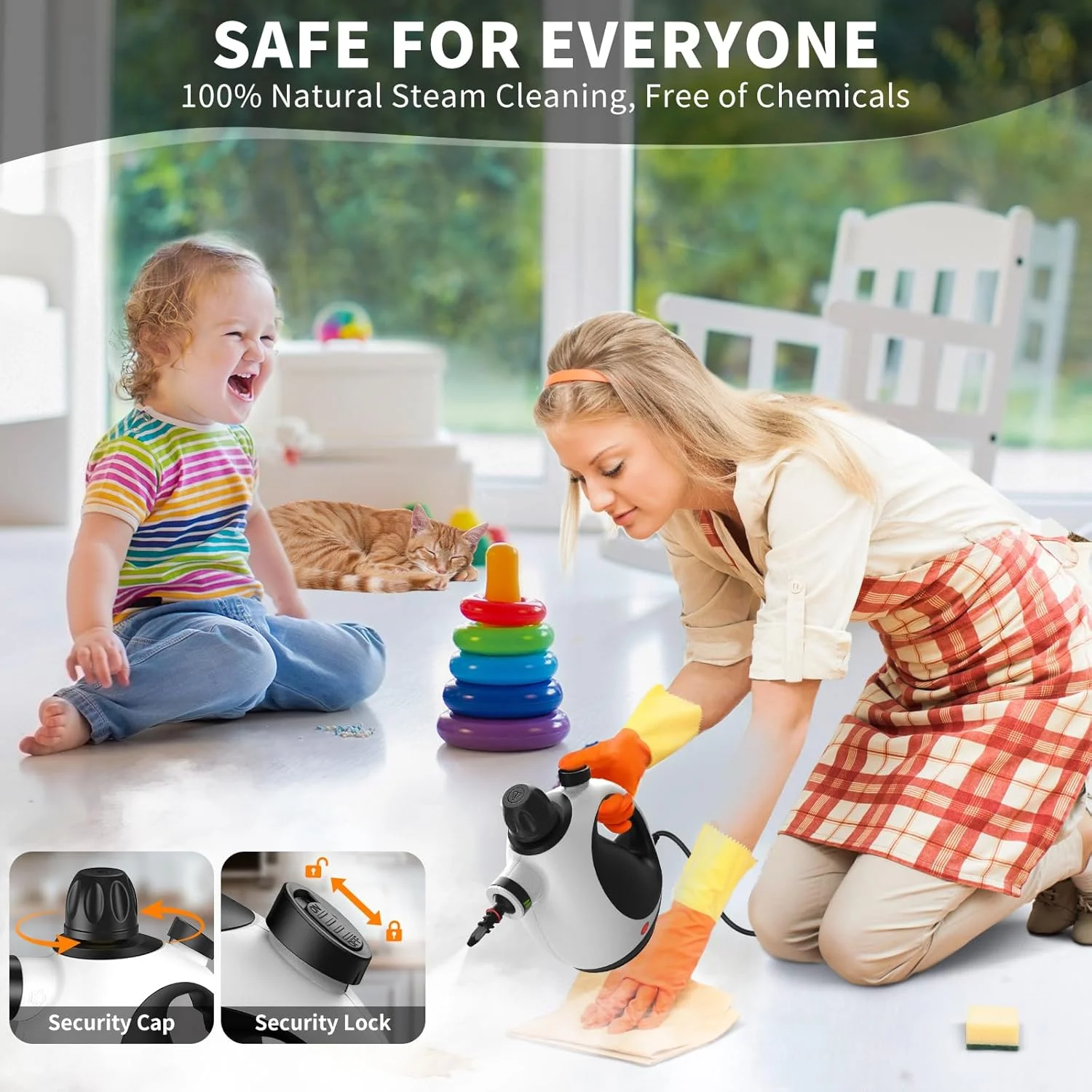 بخارشوی دستی، بخارشوی چند منظوره قابل حمل با قفل ایمنی و 14 لوازم جانبی، بخارشوی دستی تحت فشار برای خانه، حمام، پنجره ها، آشپزخانه، اجاق گاز (سیاه و سفید) بخارشوی دستی، بخارشوی چند منظوره قابل حمل با قفل ایمنی و 14 لوازم جانبی، بخارشوی دستی تحت فشار برای خانه، حمام، پنجره ها، آشپزخانه، اجاق گاز (سیاه و سفید)