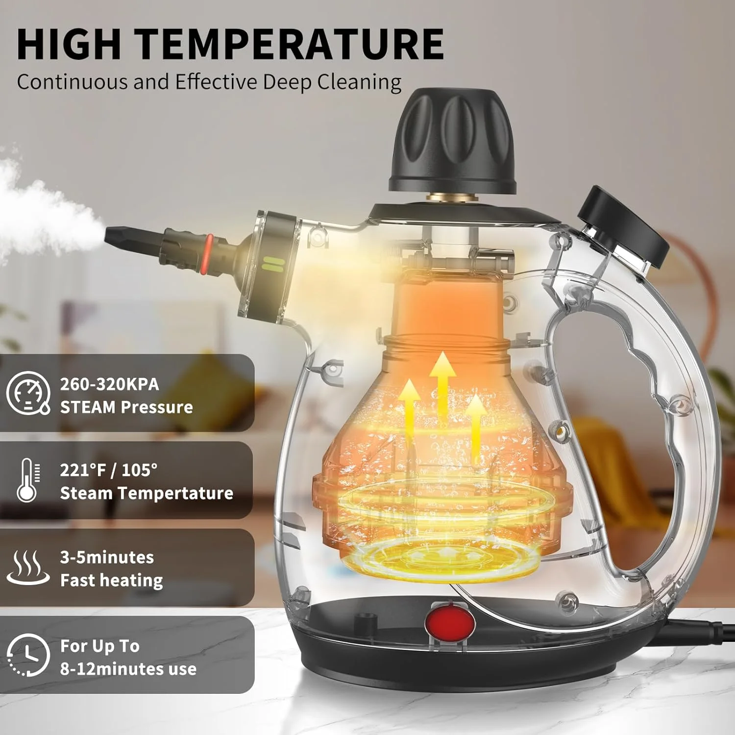 بخارشوی دستی، بخارشوی چند منظوره قابل حمل با قفل ایمنی و 14 لوازم جانبی، بخارشوی دستی تحت فشار برای خانه، حمام، پنجره ها، آشپزخانه، اجاق گاز (سیاه و سفید) بخارشوی دستی، بخارشوی چند منظوره قابل حمل با قفل ایمنی و 14 لوازم جانبی، بخارشوی دستی تحت فشار برای خانه، حمام، پنجره ها، آشپزخانه، اجاق گاز (سیاه و سفید)