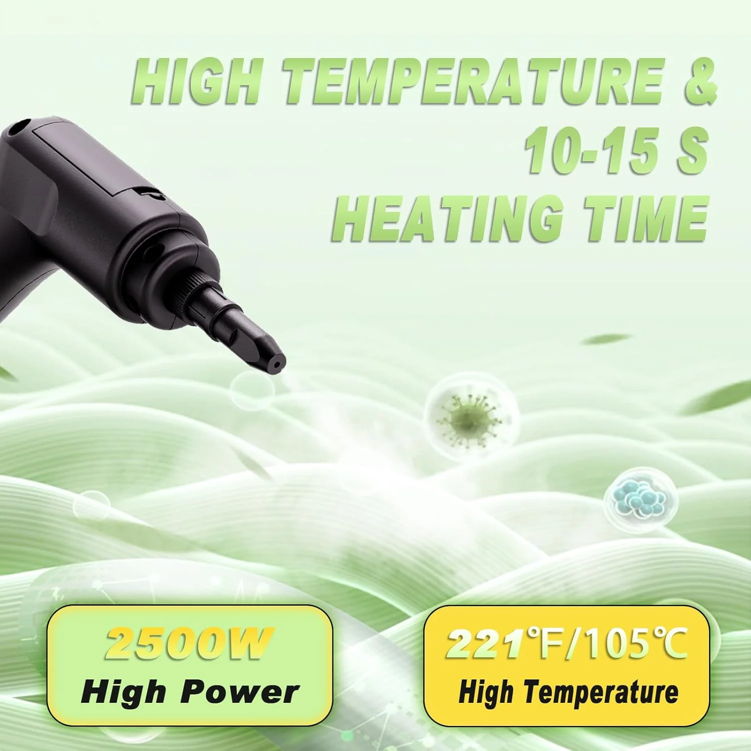 بخارشوی دستی، مخزن آب 1600 میلی لیتری، زمان گرم شدن 15 ثانیه، بخارشوی چند منظوره برای مصارف خانگی، بخارشوی تحت فشار برای تمیز کردن کف، اثاثه یا لوازم داخلی، دوغاب و خودرو (سبز) بخارشوی دستی، مخزن آب 1600 میلی لیتری، زمان گرم شدن 15 ثانیه، بخارشوی چند منظوره برای مصارف خانگی، بخارشوی تحت فشار برای تمیز کردن کف، اثاثه یا لوازم داخلی، دوغاب و خودرو (سبز)