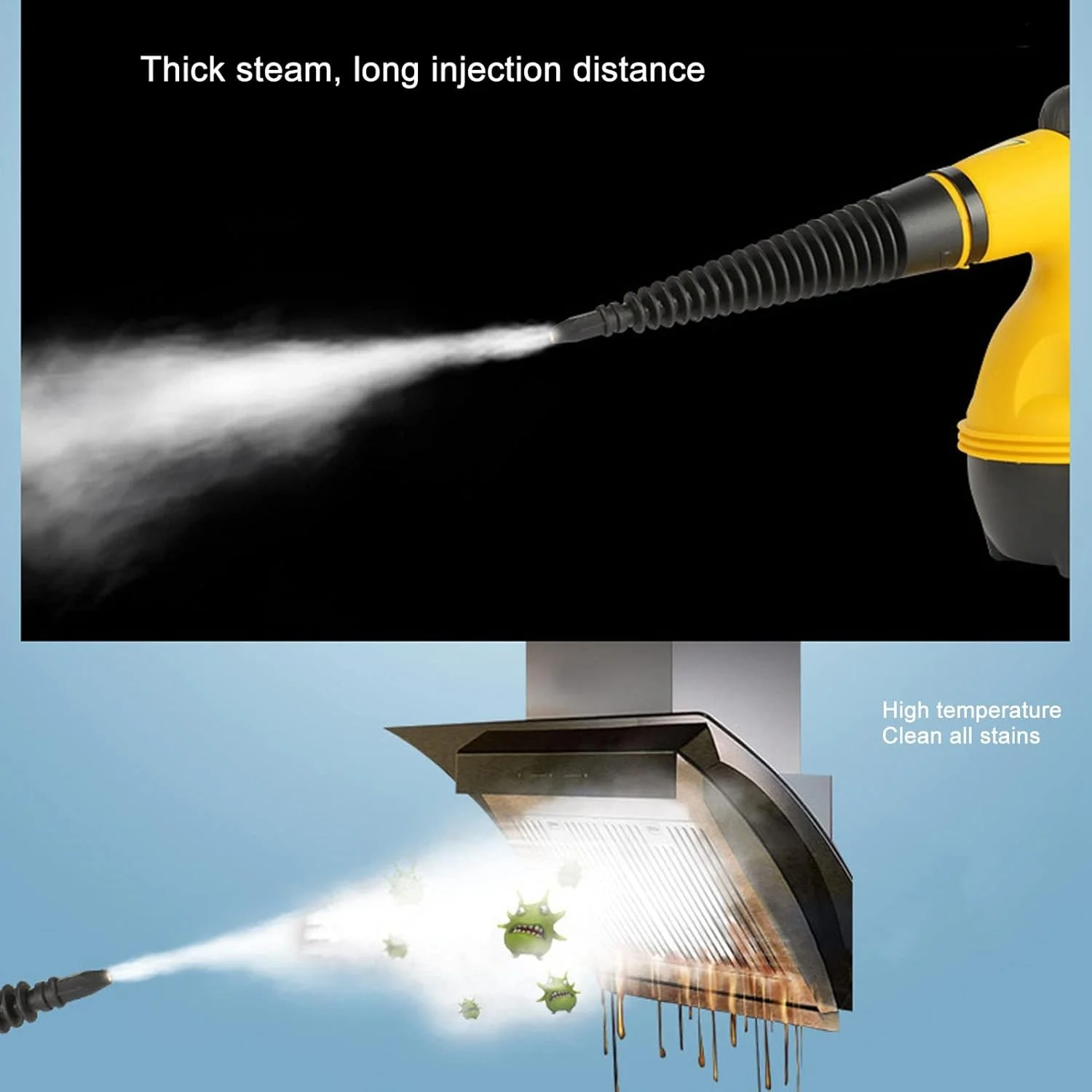 بخارشوی دستی، قابل حمل برای تمیزکاری، برقی فشرده با توان 1000 وات برای تمیزکاری کارآمد، 350 میلی لیتر ضد جوش چند منظوره برای خانه و خودرو بخارشوی دستی، قابل حمل برای تمیزکاری، برقی فشرده با توان 1000 وات برای تمیزکاری کارآمد، 350 میلی لیتر ضد جوش چند منظوره برای خانه و خودرو